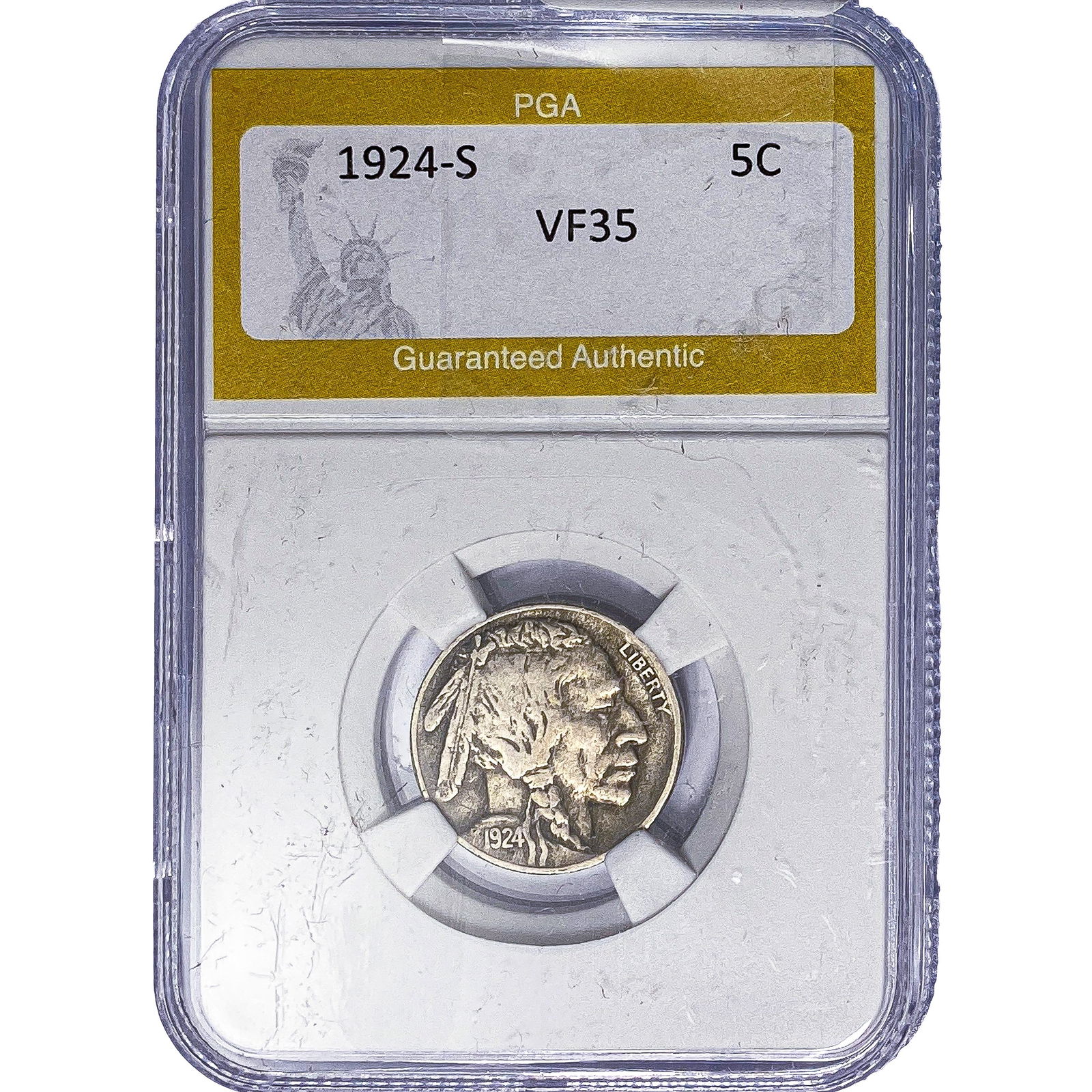 1924-S Buffalo Nickel PGA VF35: 1924-S Buffalo Nickel PGA VF35