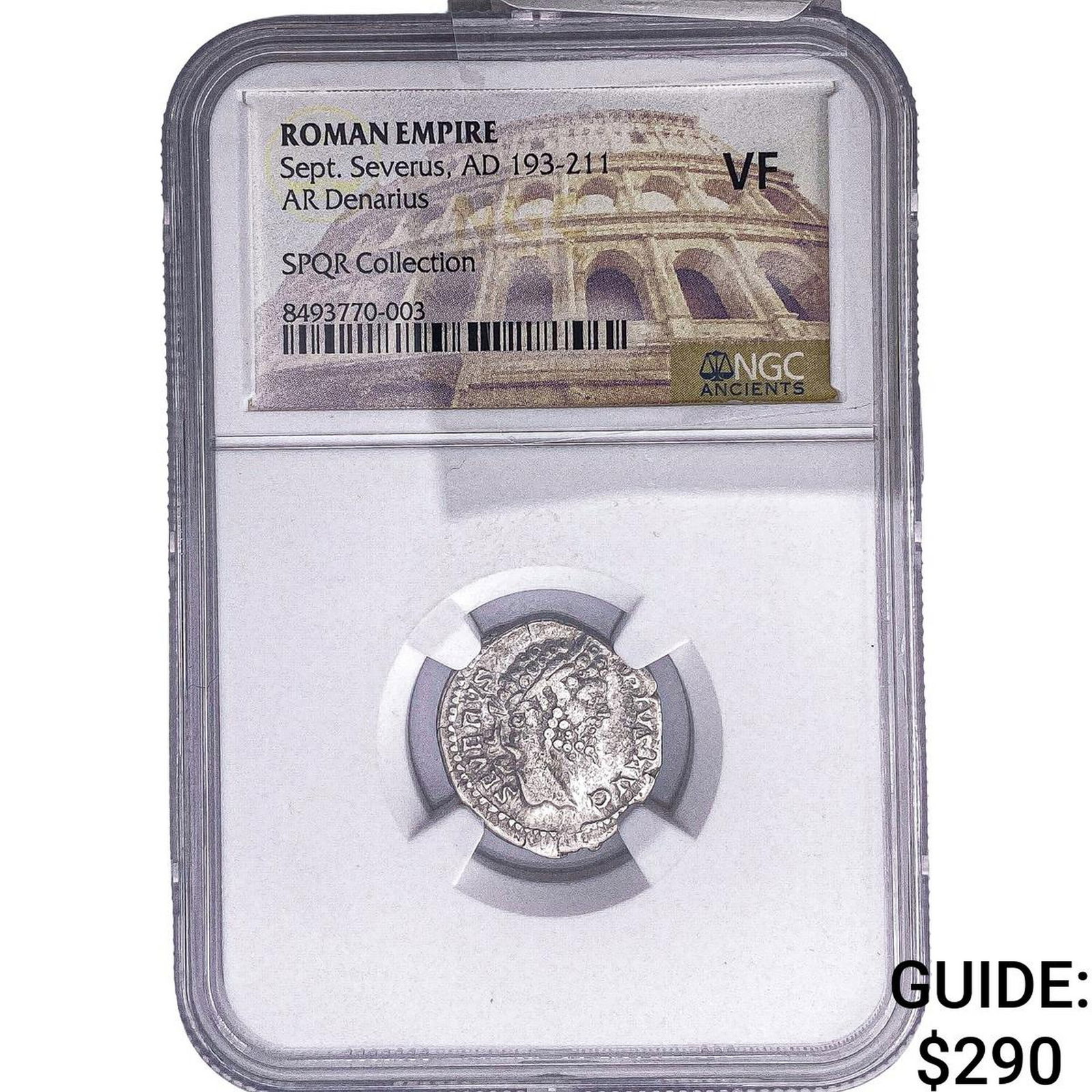 Roman Empire Sept. Severus 193-211 AD Silver Denarius NGC VF: Roman Empire Sept. Severus 193-211 AD Silver Denarius NGC VF
