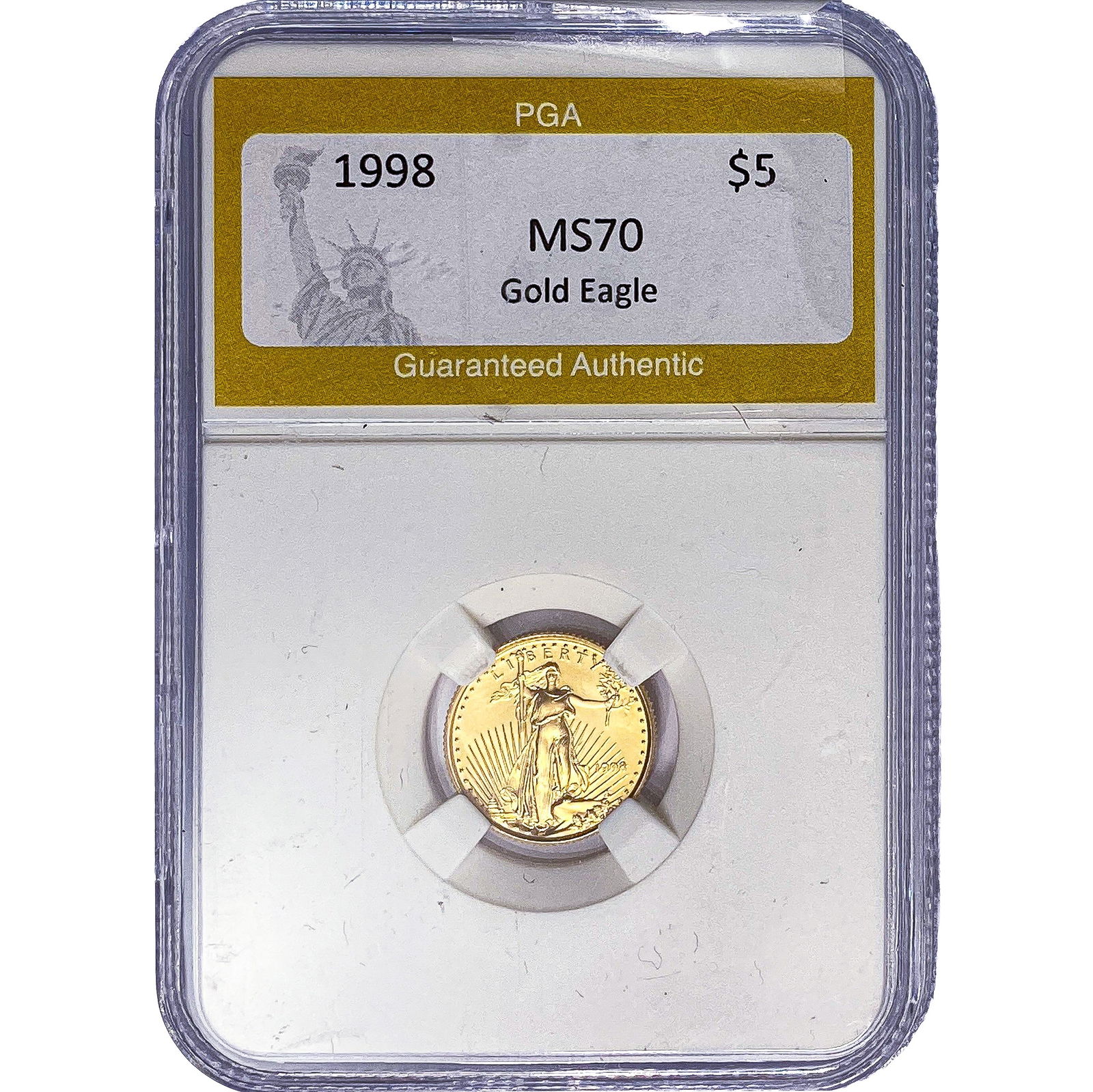 1998 1/10oz $5 Gold Eagle PGA MS70: 1998 1/10oz $5 Gold Eagle PGA MS70