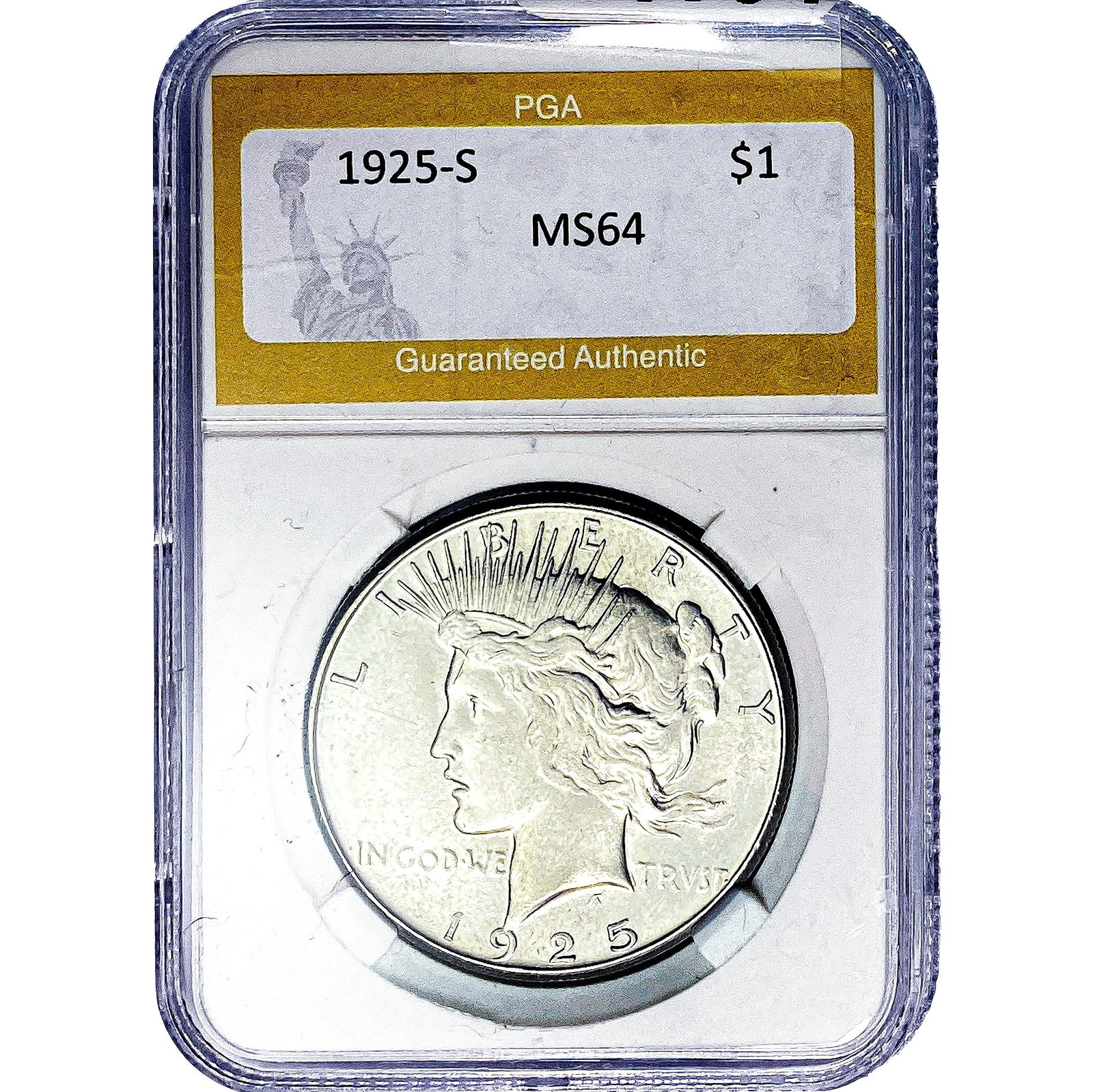 1925-S Silver Peace Dollar PGA MS64 (1 of 2)