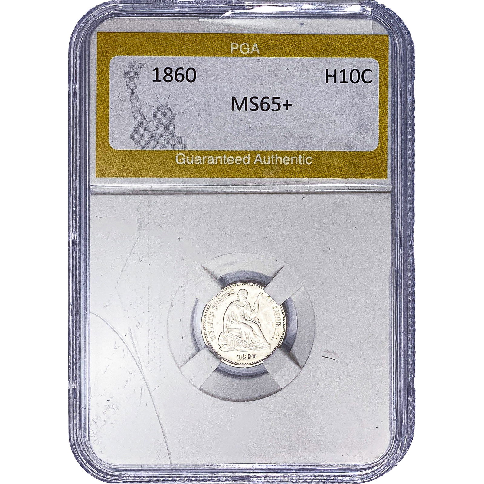 1860 Seated Liberty Half Dime PGA MS65+: 1860 Seated Liberty Half Dime PGA MS65+