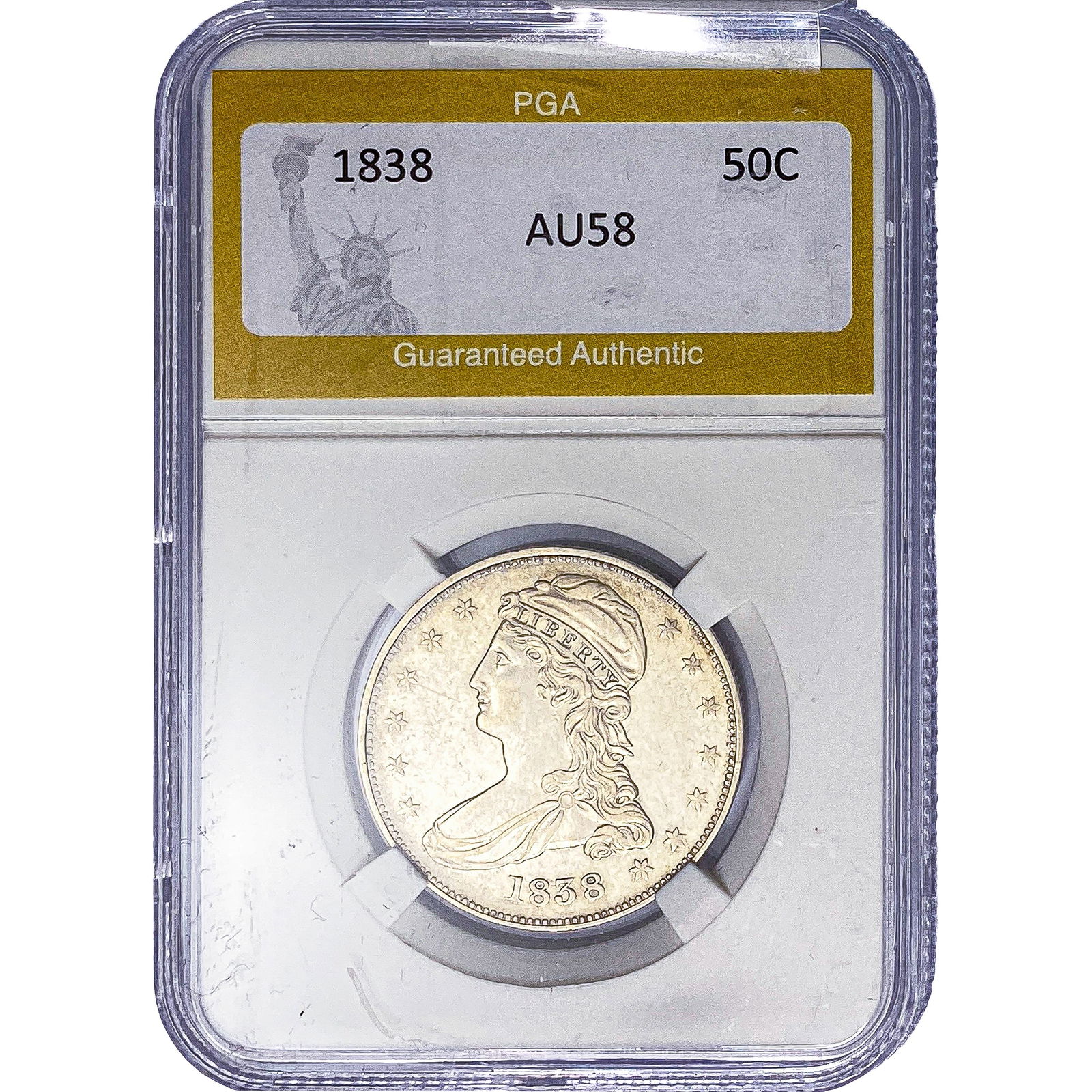 1838 Capped Bust Half Dollar PGA AU58 (1 of 2)