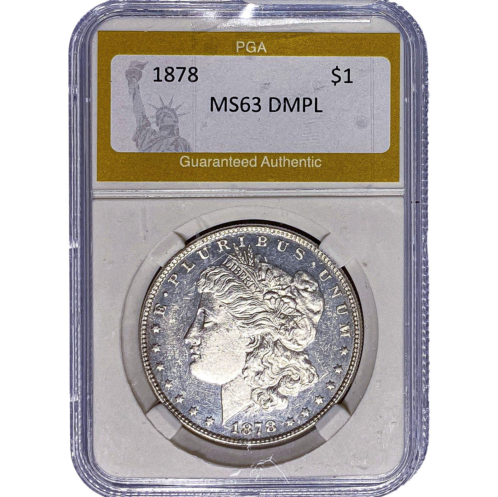 1878 Morgan Silver Dollar PGA MS63 DMPL: 1878 Morgan Silver Dollar PGA MS63 DMPL