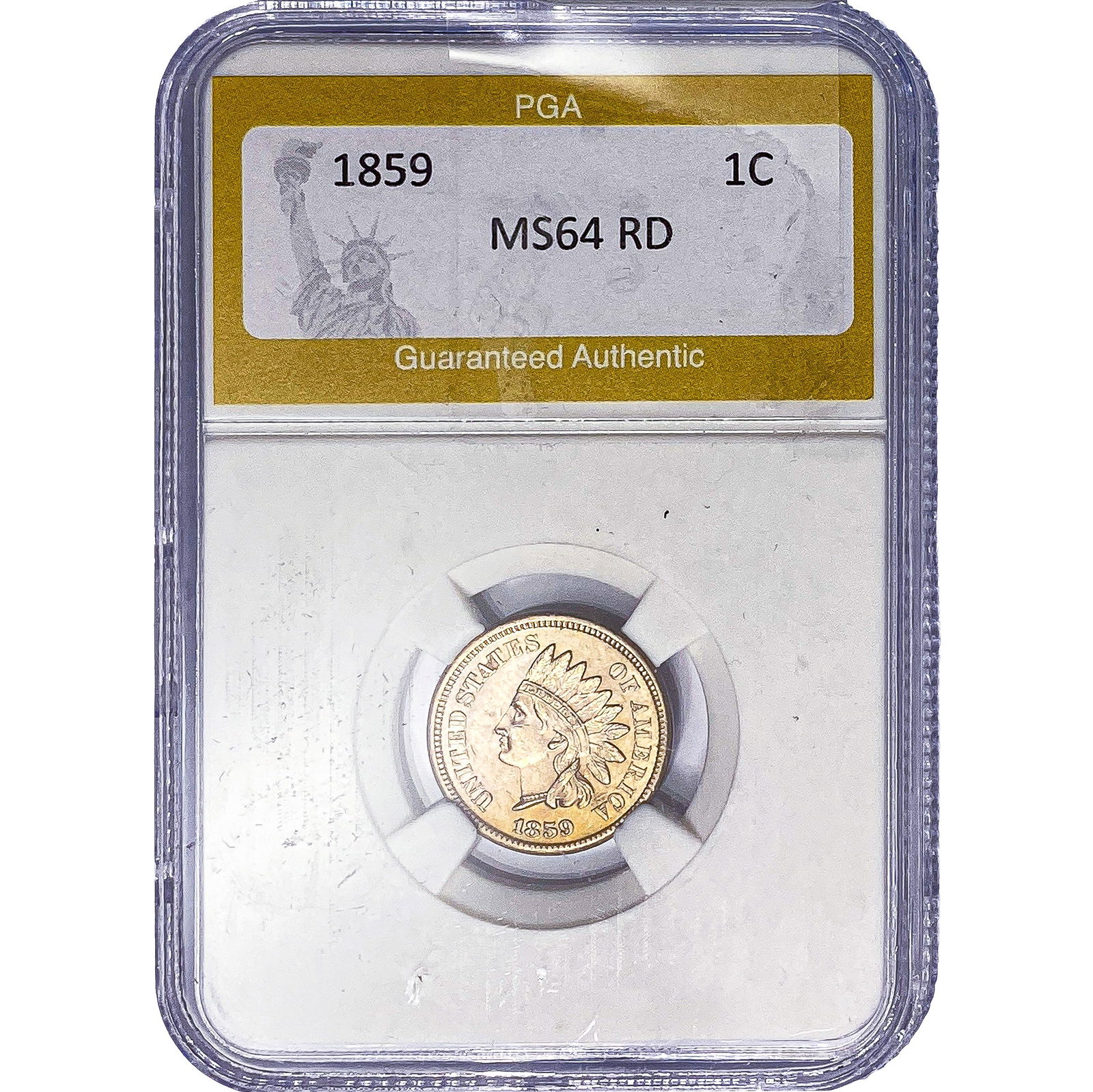 1859 Indian Head Cent PGA MS64 RD: 1859 Indian Head Cent PGA MS64 RD