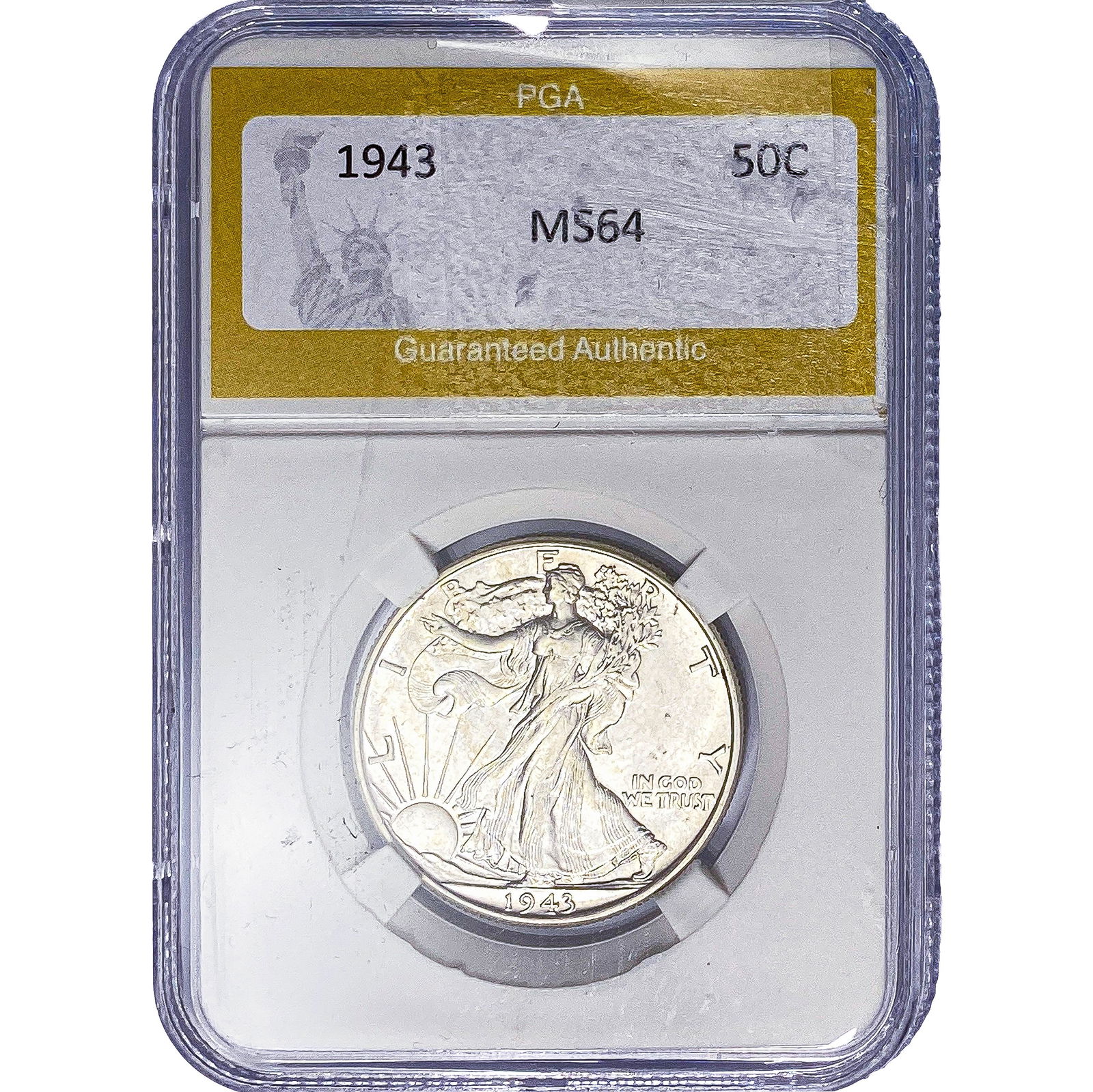 1943 Walking Liberty Half Dollar PGA MS64: 1943 Walking Liberty Half Dollar PGA MS64