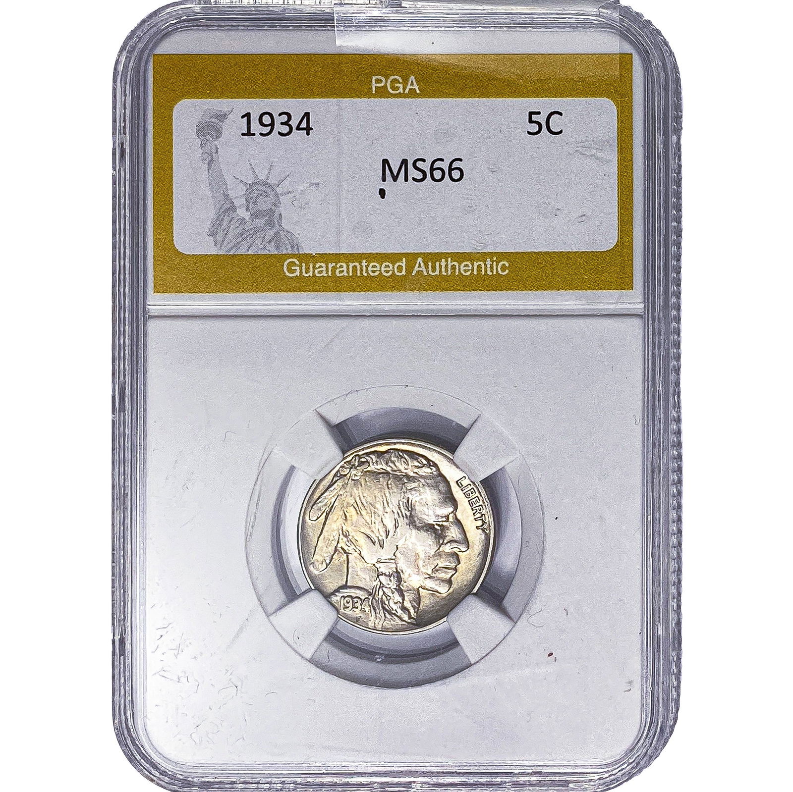 1934 Buffalo Nickel PGA MS66: 1934 Buffalo Nickel PGA MS66