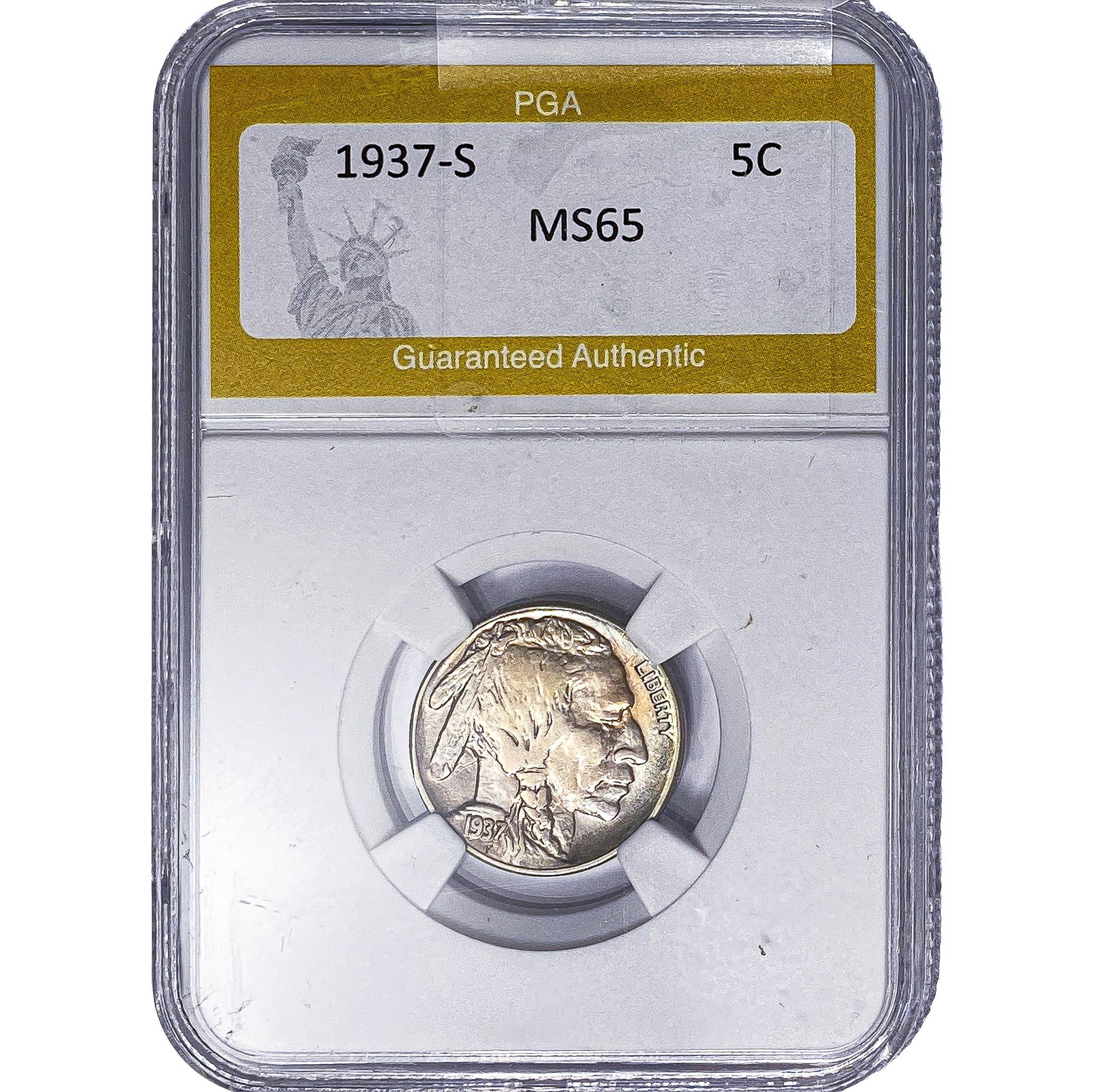 1937-S Buffalo Nickel PGA MS65: 1937-S Buffalo Nickel PGA MS65