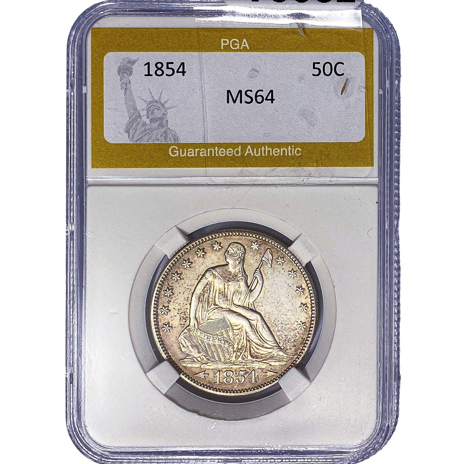 1854 Seated Liberty Half Dollar PGA MS64 (1 of 2)