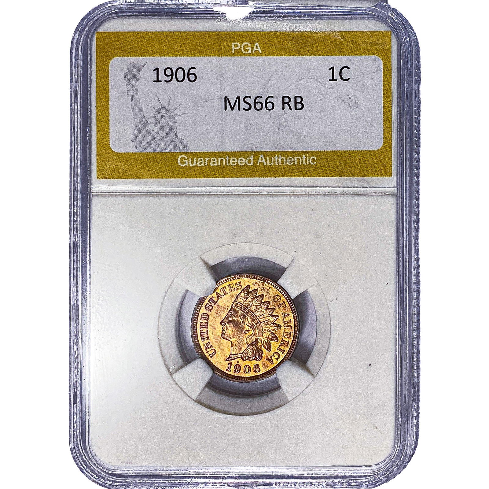 1906 Indian Head Cent PGA MS66 RB: 1906 Indian Head Cent PGA MS66 RB