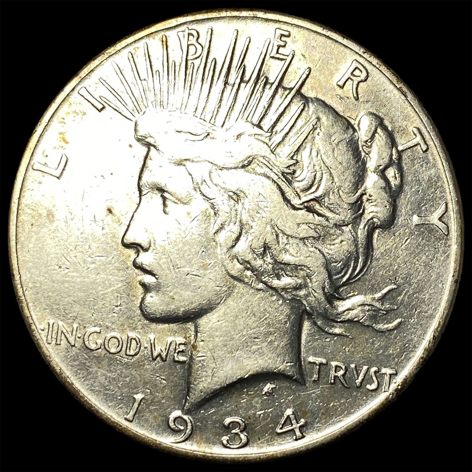 1934-S Silver Peace Dollar NEARLY UNCIRCULATED: 1934-S Silver Peace Dollar NEARLY UNCIRCULATED