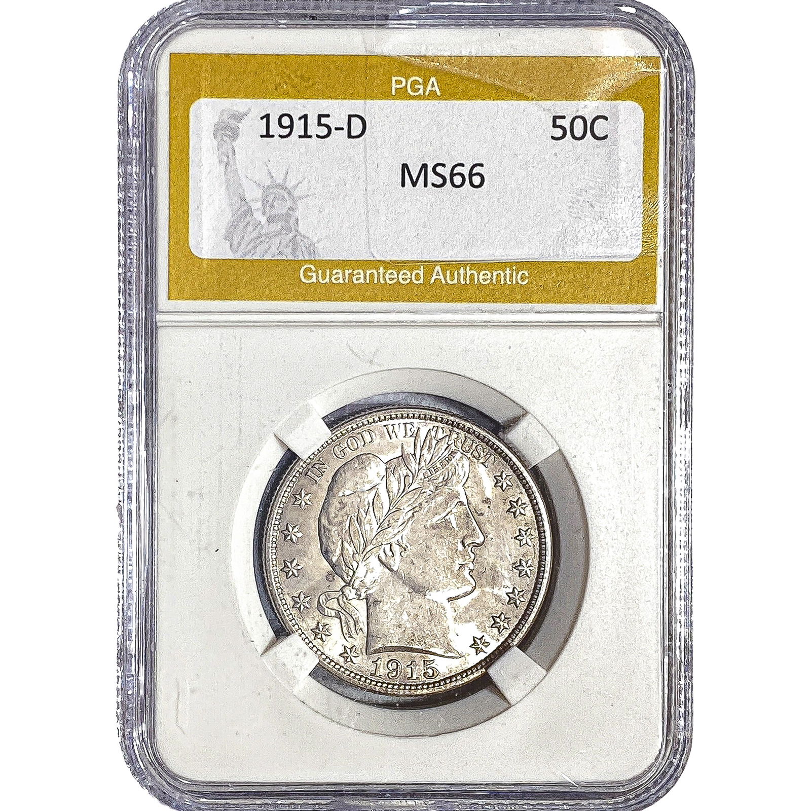 1915-D Barber Half Dollar PGA MS66 (1 of 2)