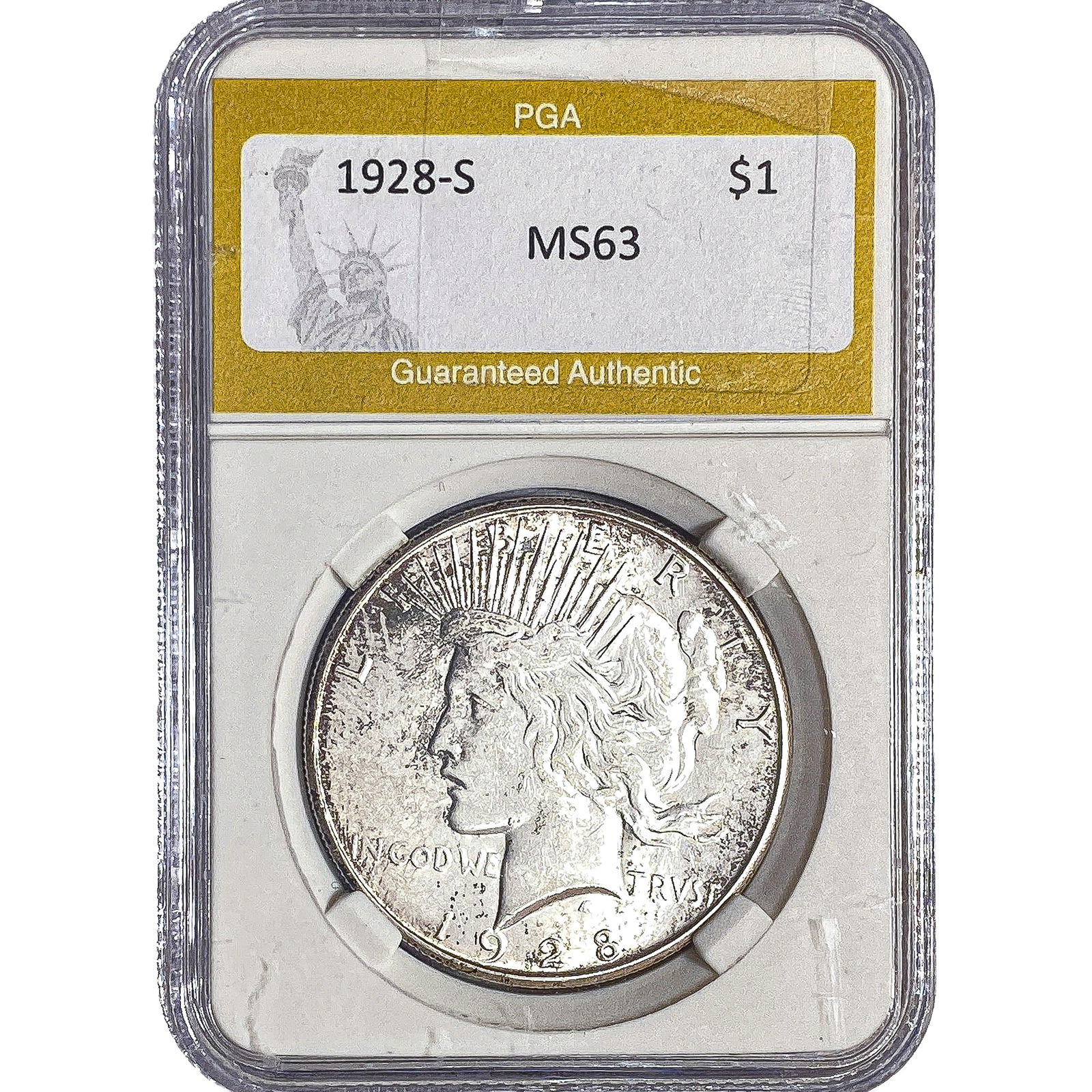 1928-S Silver Peace Dollar PGA MS63 (1 of 2)
