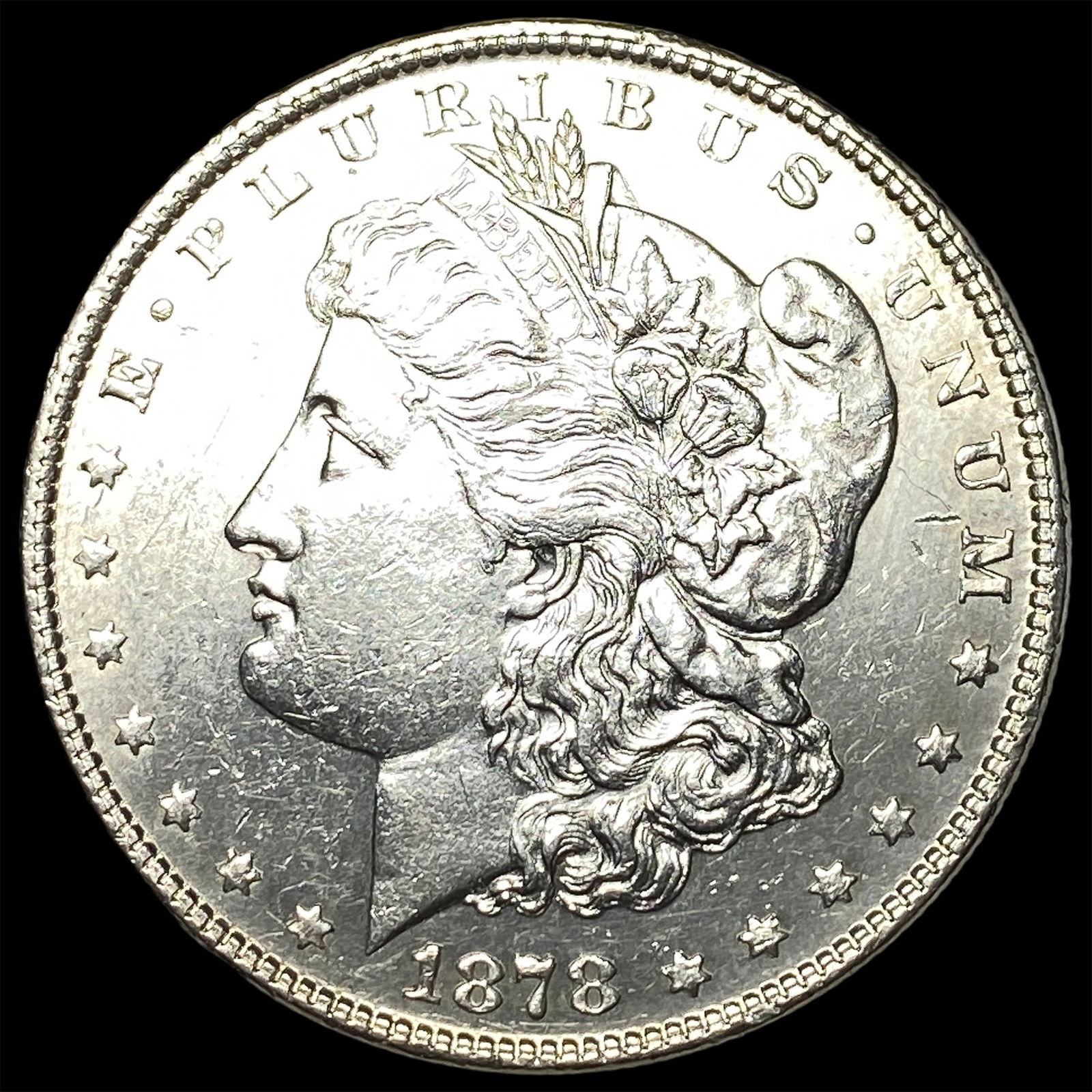 1878 7/8TF Silver Morgan Dollar CLOSELY UNCIRCULATED: 1878 7/8TF Silver Morgan Dollar CLOSELY UNCIRCULATED