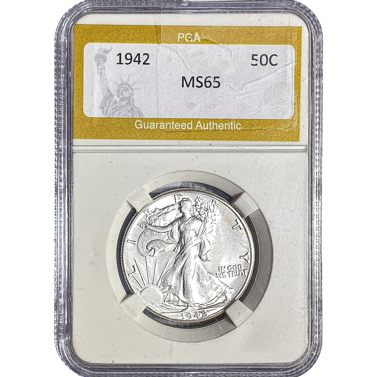 1942 Walking Liberty Half Dollar PGA MS65: 1942 Walking Liberty Half Dollar PGA MS65