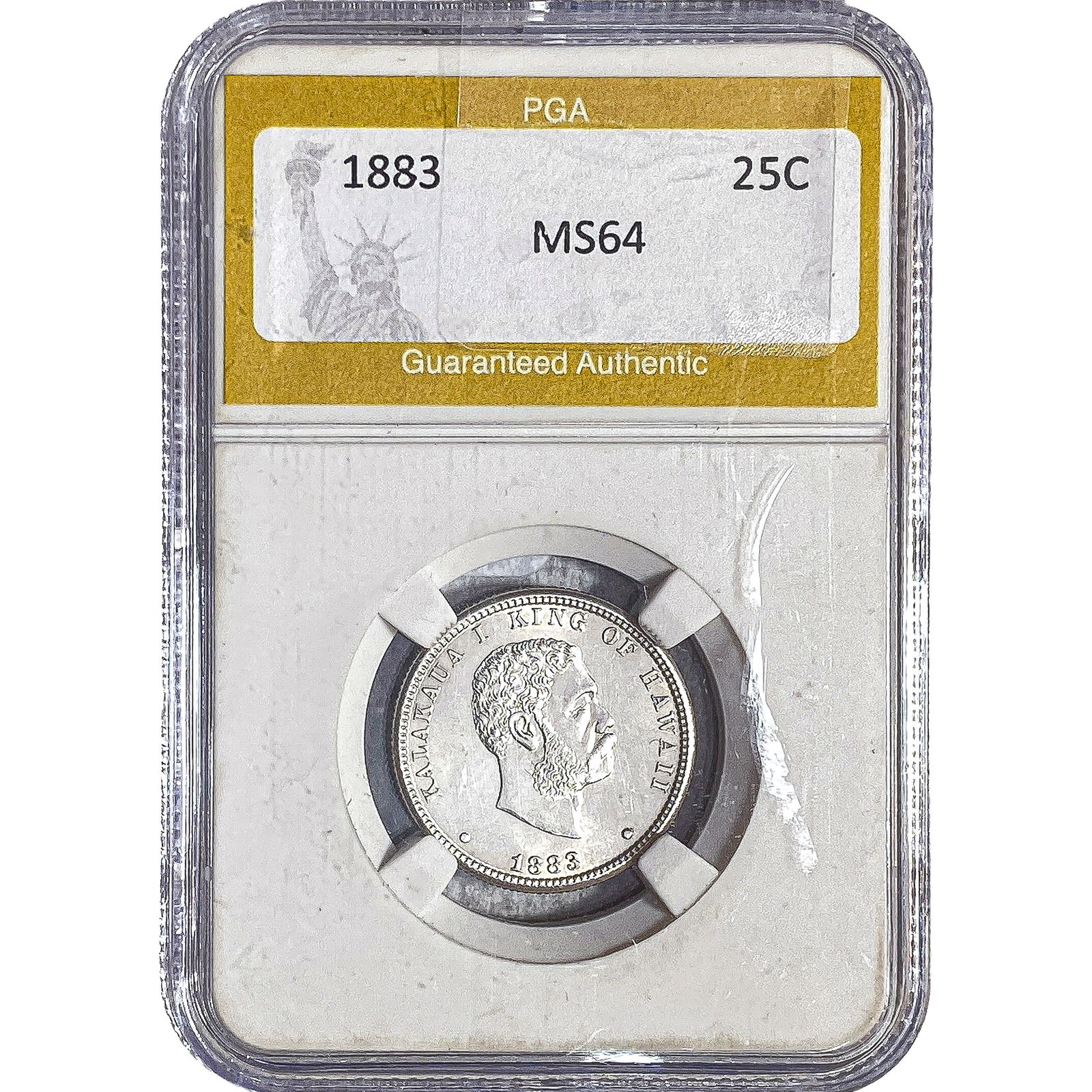 1883 Kingdom of Hawaii Quarter PGA MS64: 1883 Kingdom of Hawaii Quarter PGA MS64