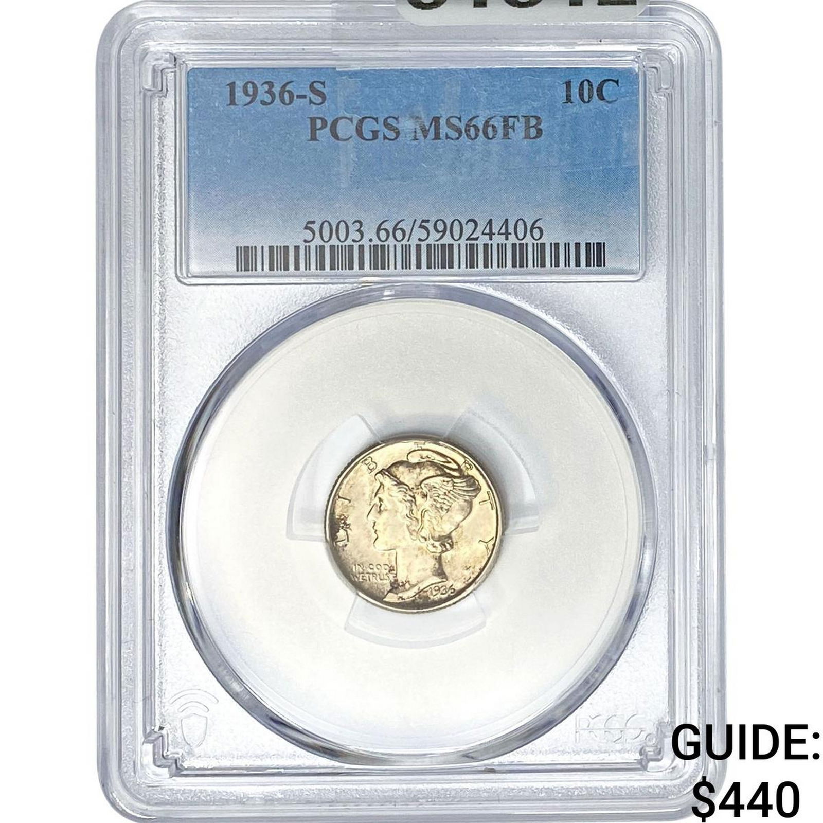 1936-S Mercury Silver Dime PCGS MS66 FB (1 of 2)