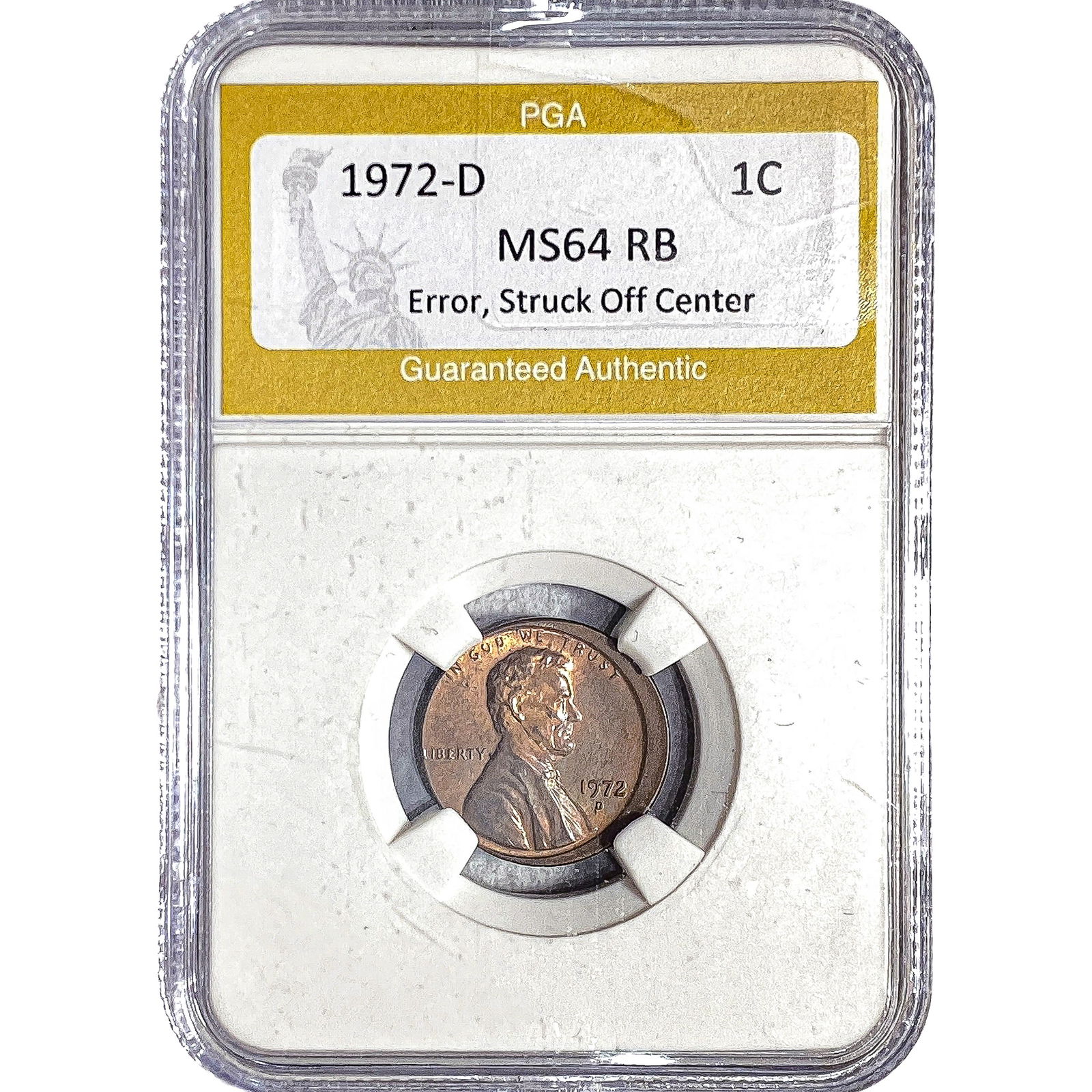1972-D Lincoln Memorial Cent PGA MS64 RB Error (1 of 2)