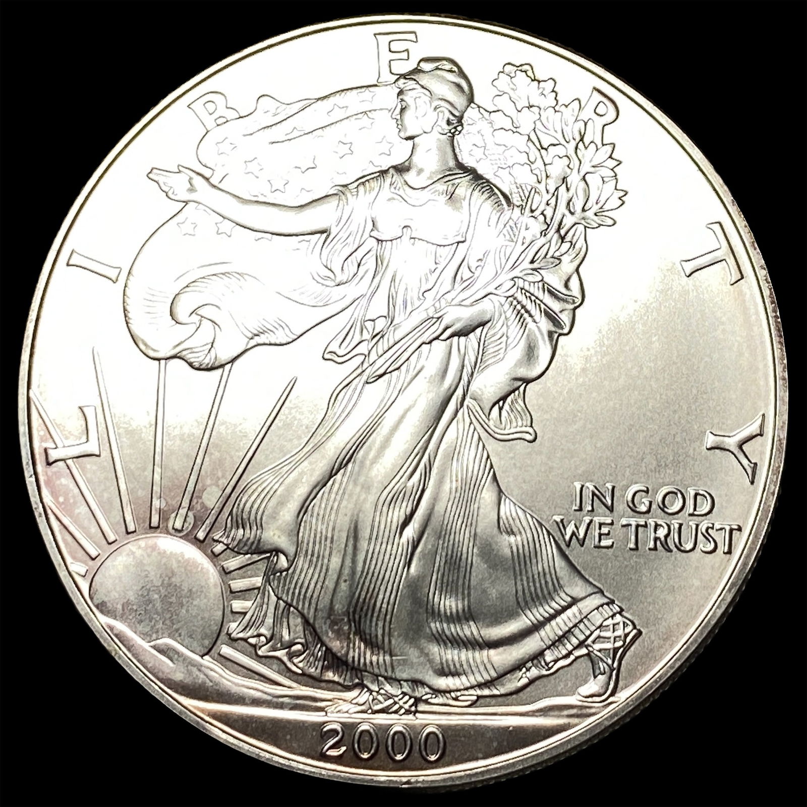 2000 1 oz Silver American Eagle $1 CLOSELY UNCIRCULATED (1 of 2)