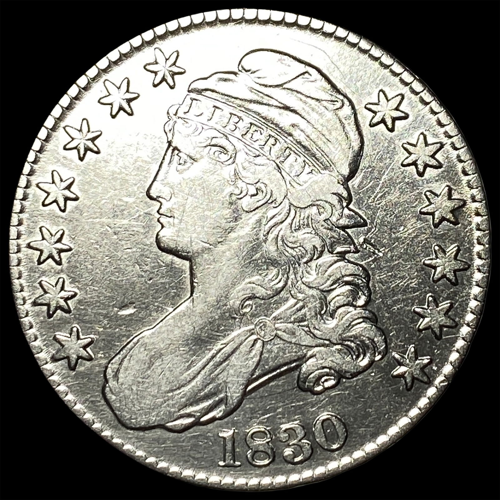 1830 Capped Bust Half Dollar NEARLY UNCIRCULATED: 1830 Capped Bust Half Dollar NEARLY UNCIRCULATED