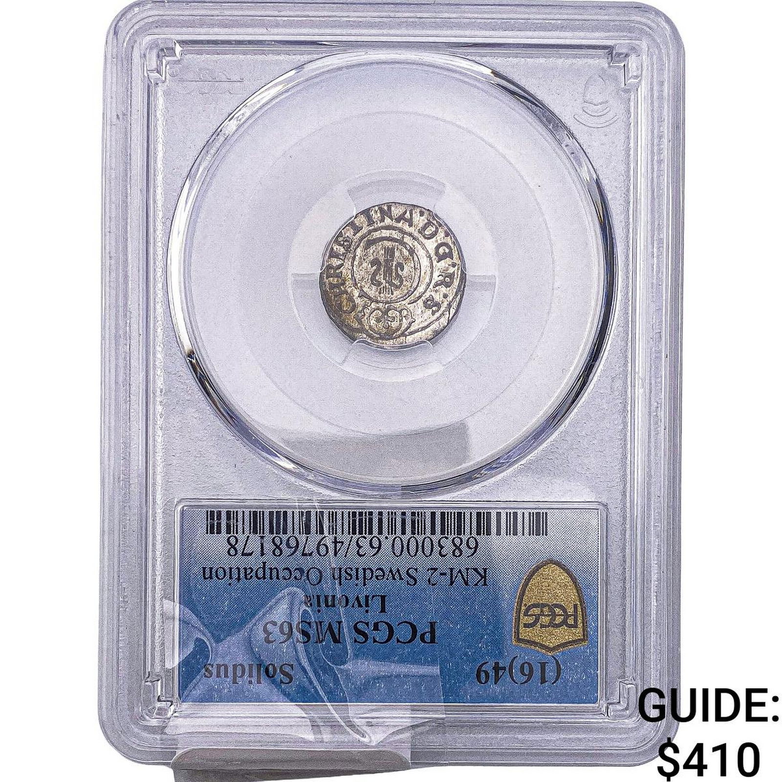 1649 Livonia Silver 1 Solidus PCGS MS63: 1649 Livonia Silver 1 Solidus PCGS MS63