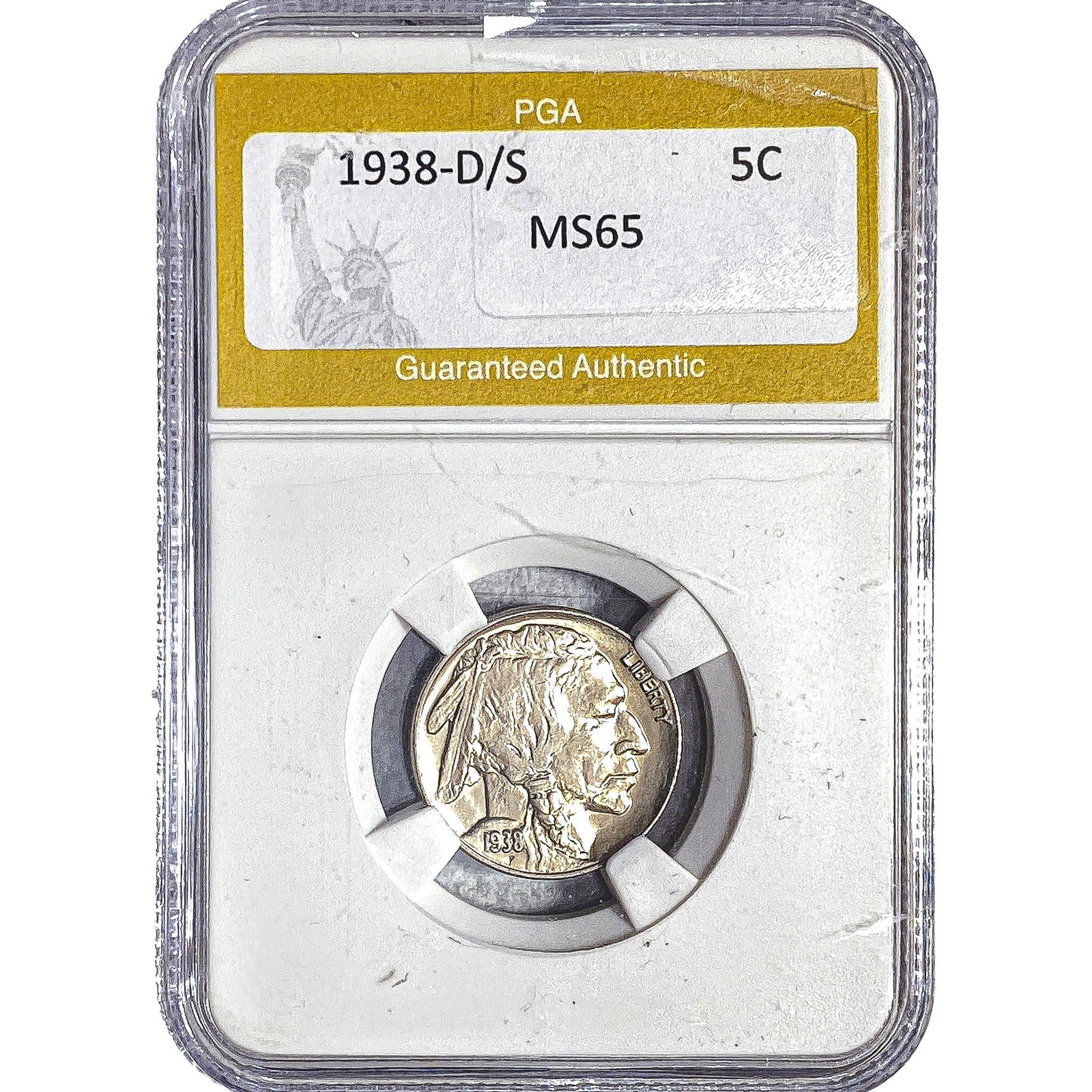 1938-D/S Buffalo Nickel PGA MS65: 1938-D/S Buffalo Nickel PGA MS65