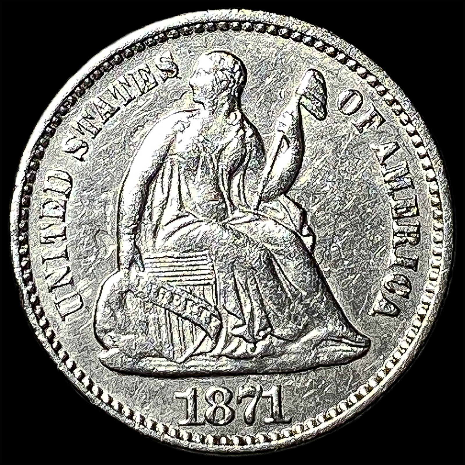 1871 Silver Half Dime UNCIRCULATED: 1871 Silver Half Dime UNCIRCULATED