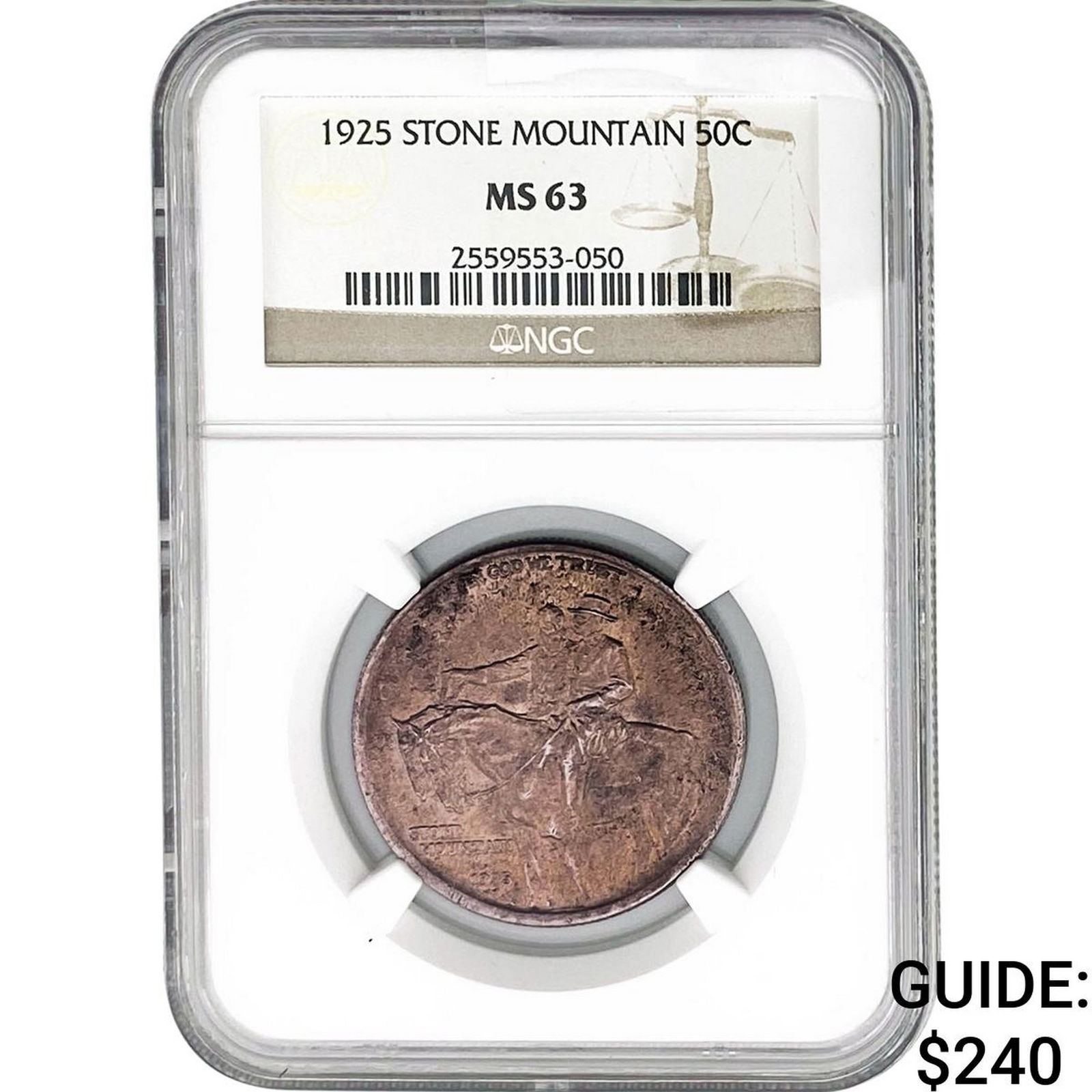 1925 Stone Mountain Half Dollar NGC MS63: 1925 Stone Mountain Half Dollar NGC MS63
