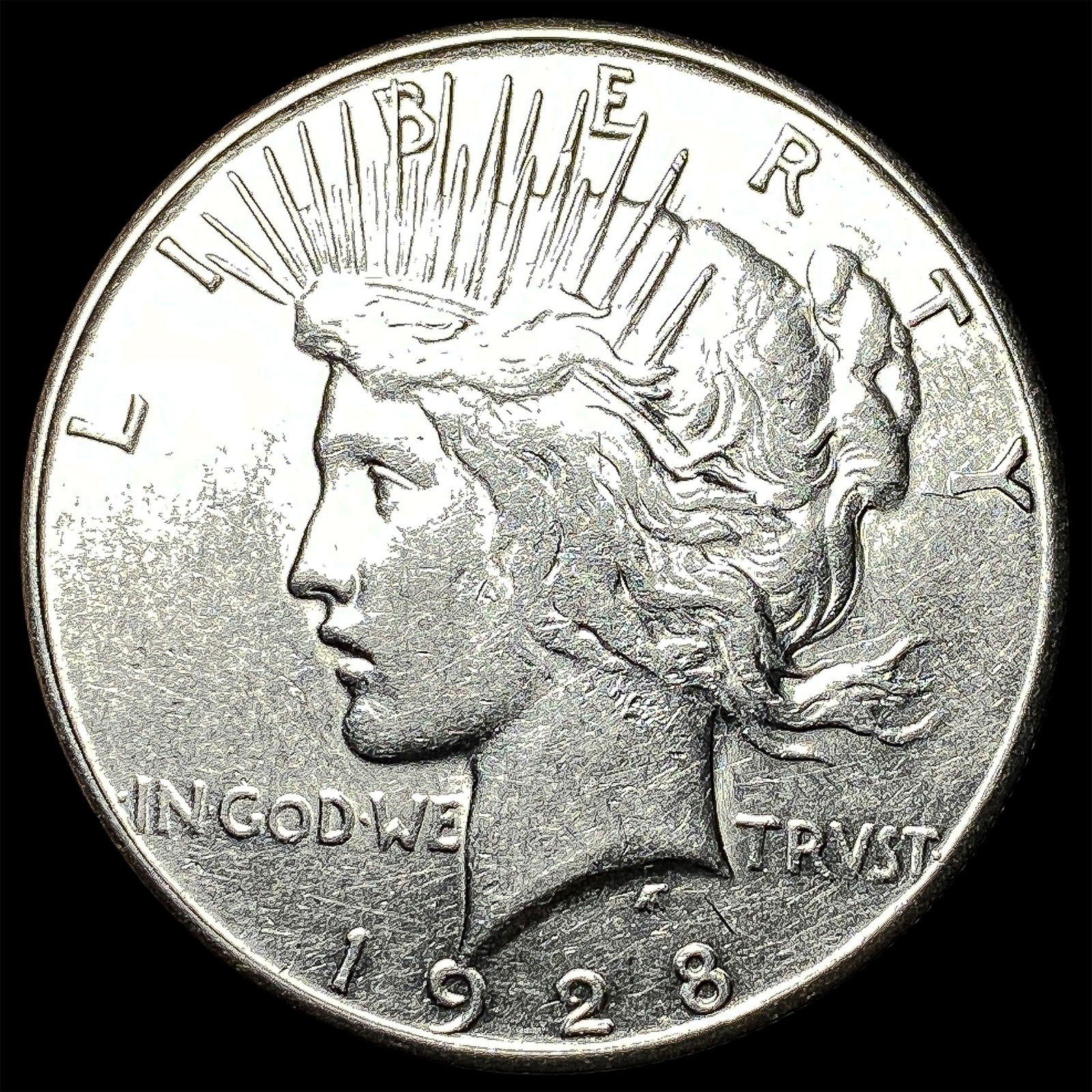 1928-S Silver Peace Dollar CLOSELY UNCIRCULATED: 1928-S Silver Peace Dollar CLOSELY UNCIRCULATED