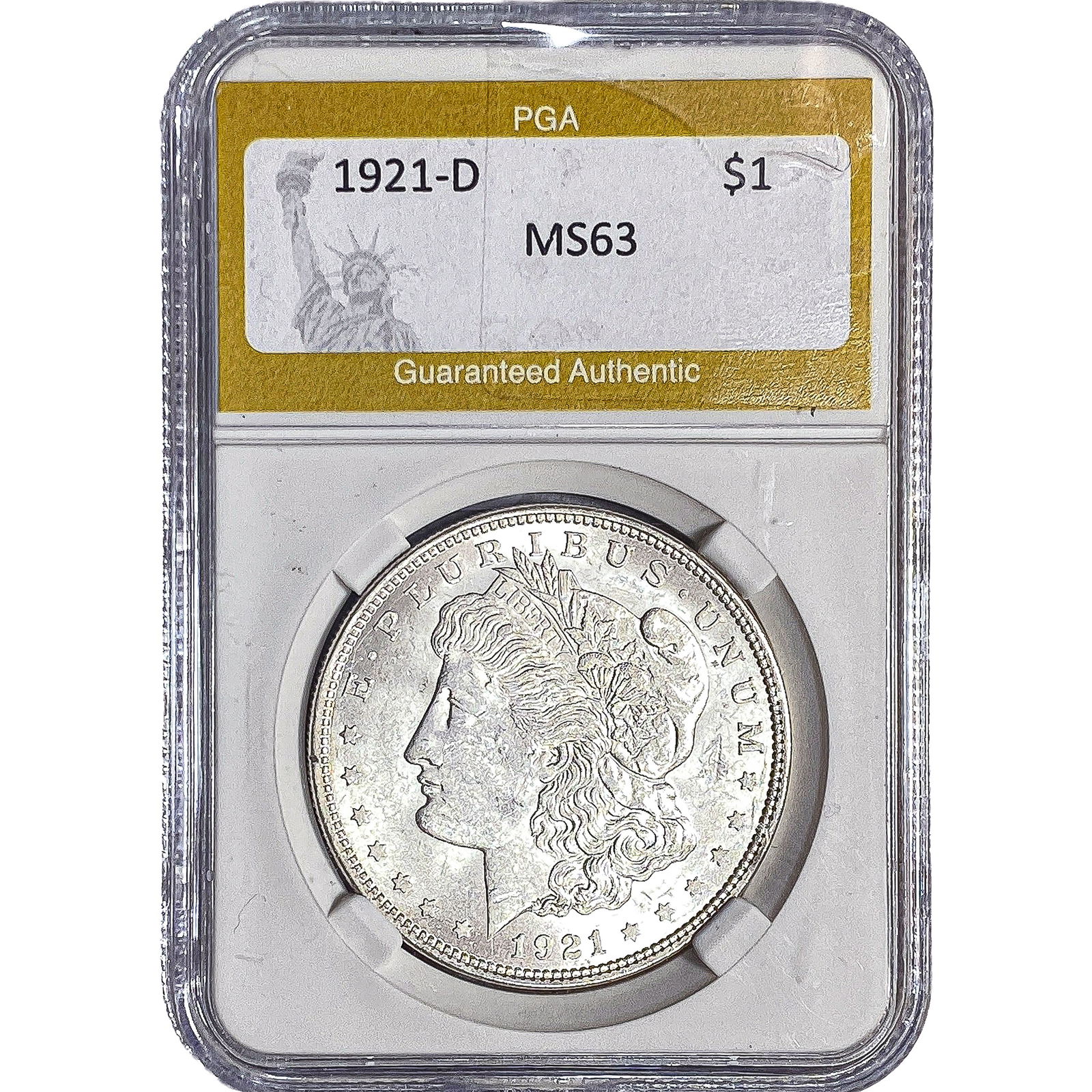 1921-D Morgan Silver Dollar PGA MS63 (1 of 2)