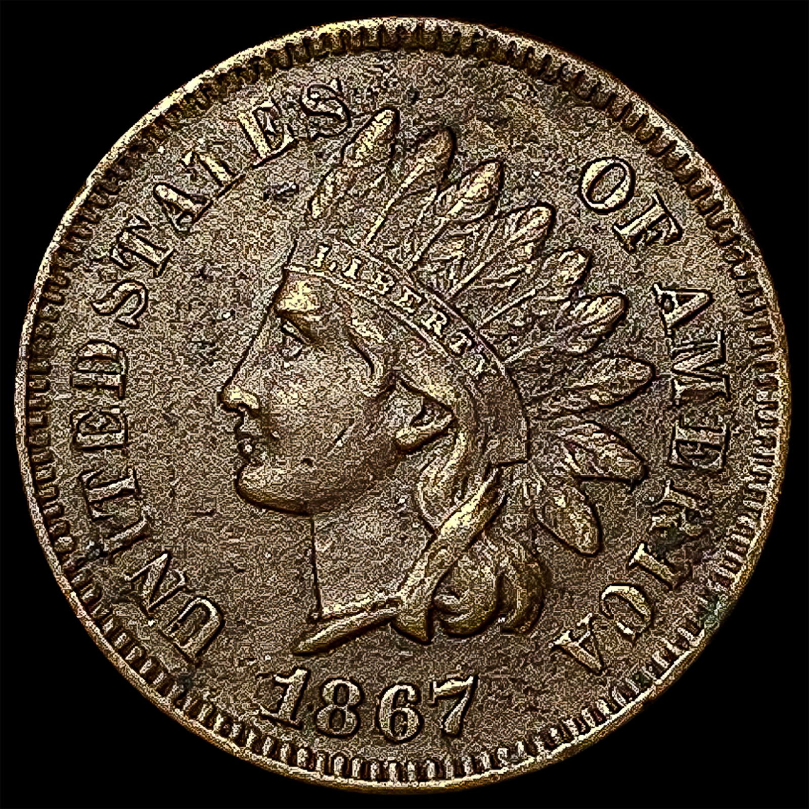 1867 Indian Head Cent NEARLY UNCIRCULATED (1 of 2)
