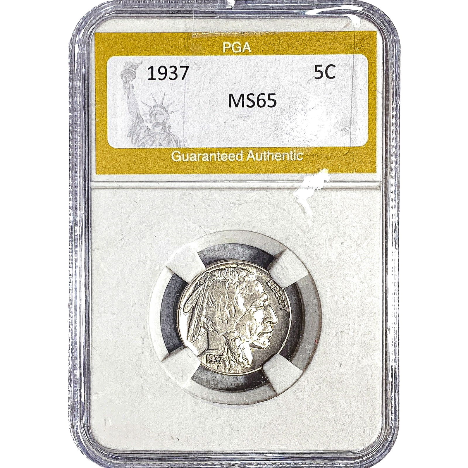 1937 Buffalo Nickel PGA MS65: 1937 Buffalo Nickel PGA MS65