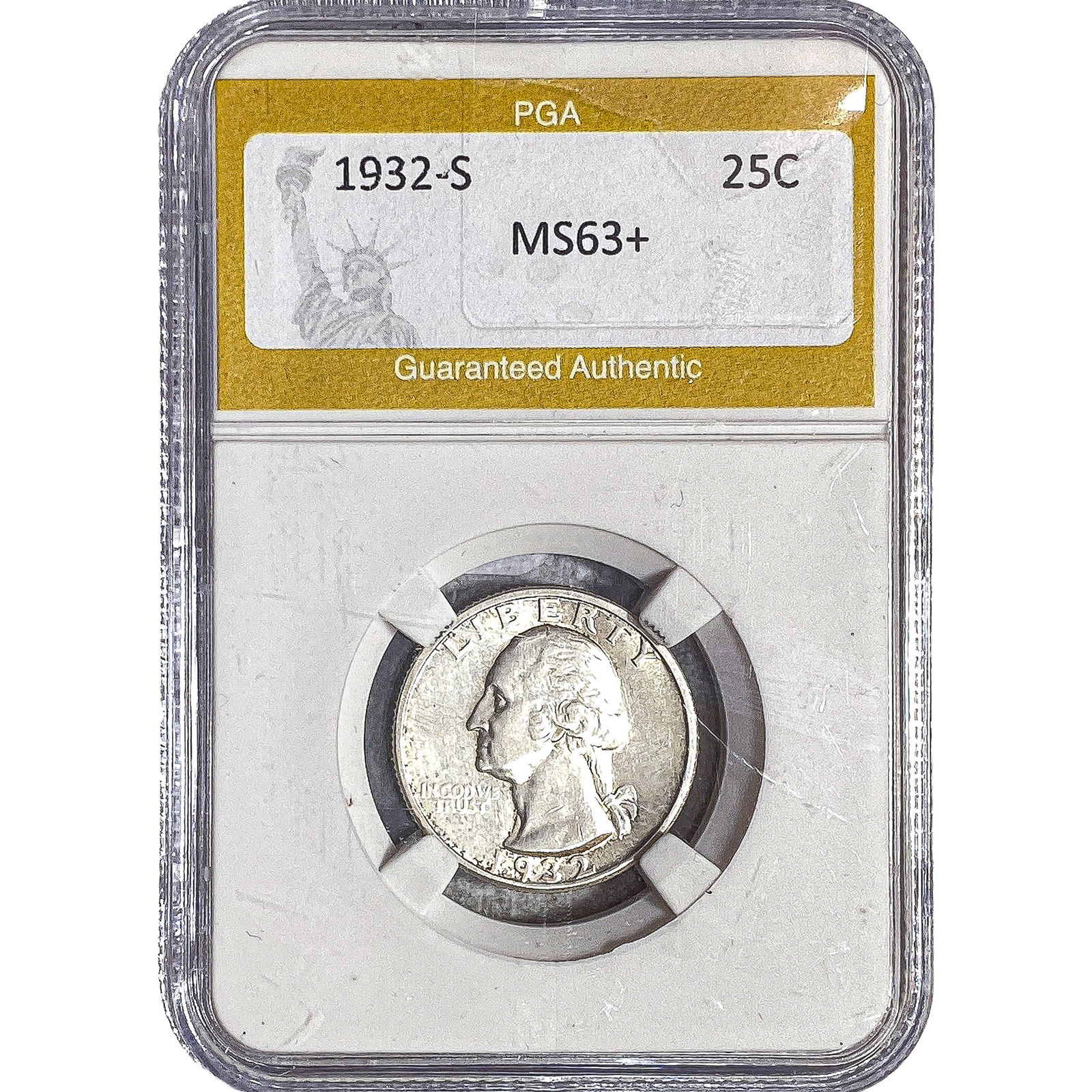 1932-S Washington Silver Quarter PGA MS63+: 1932-S Washington Silver Quarter PGA MS63+