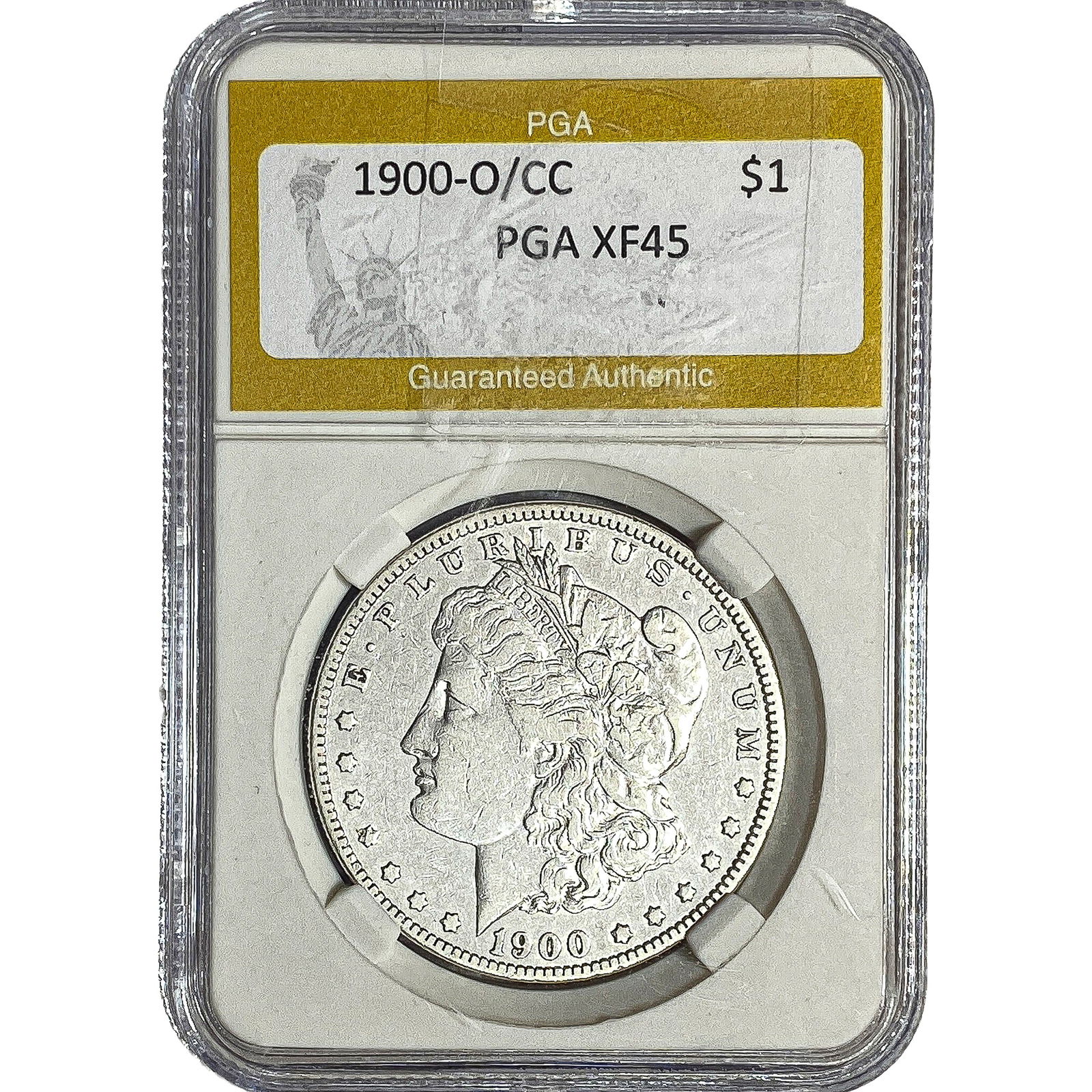 1900-O/CC Mercury Silver Dollar PGA XF45: 1900-O/CC Mercury Silver Dollar PGA XF45