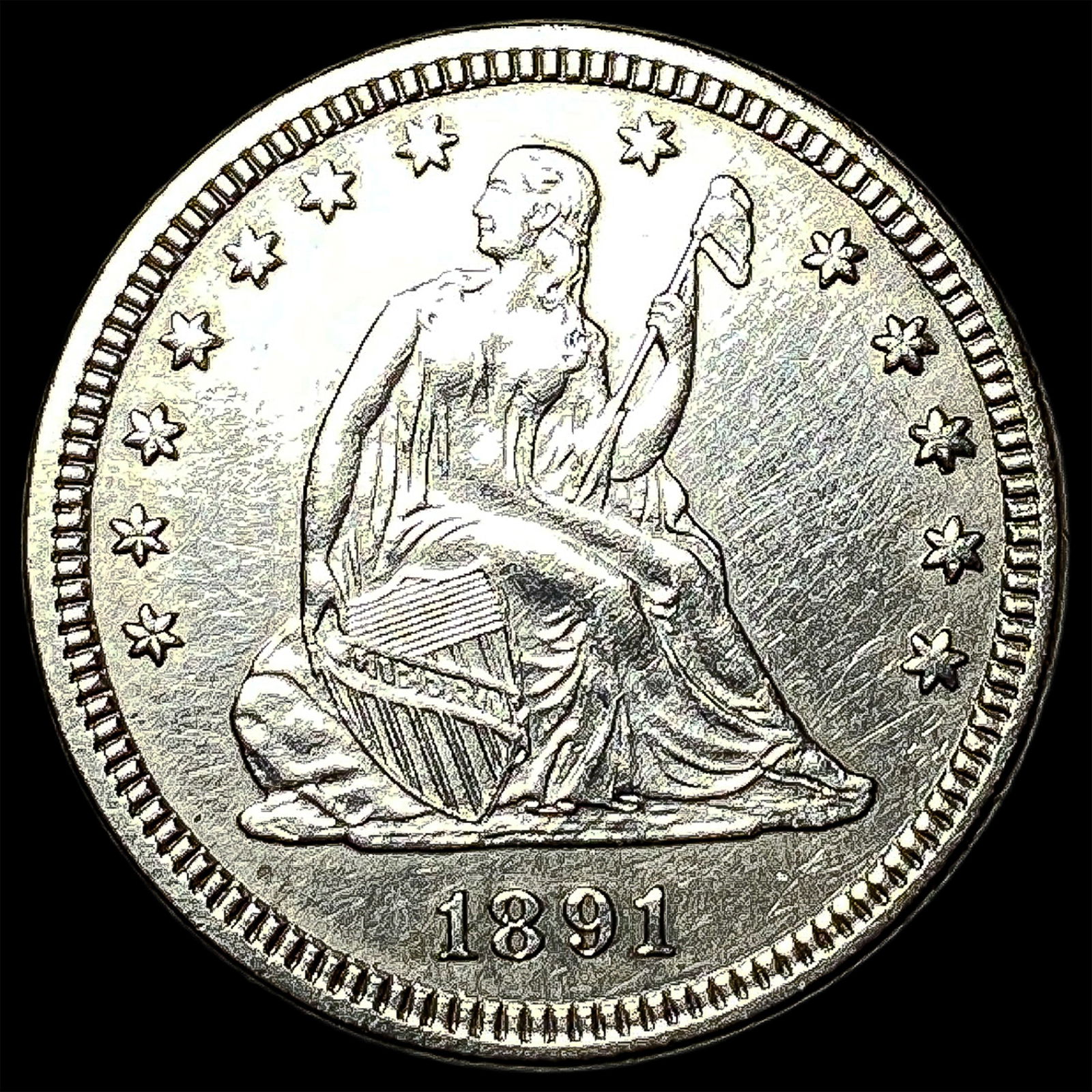 1891 Seated Liberty Quarter UNCIRCULATED (1 of 2)
