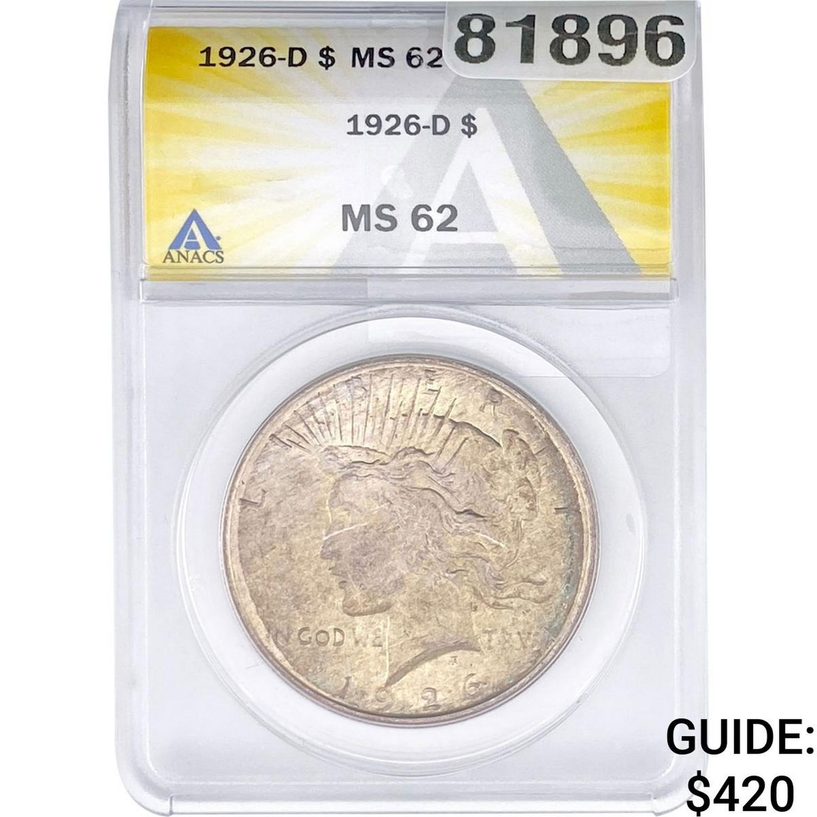 1926-D Morgan Silver Dollar ANACS MS62 (1 of 2)