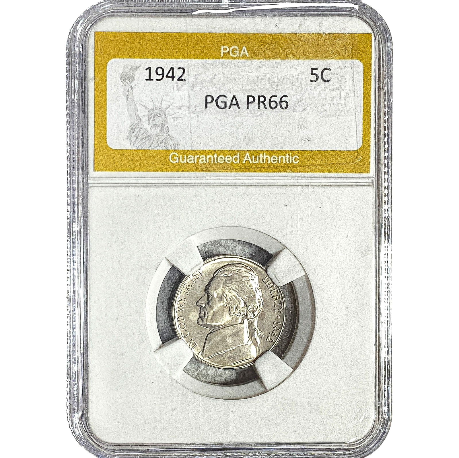 1942 Jefferson Nickel PGA PR66: 1942 Jefferson Nickel PGA PR66