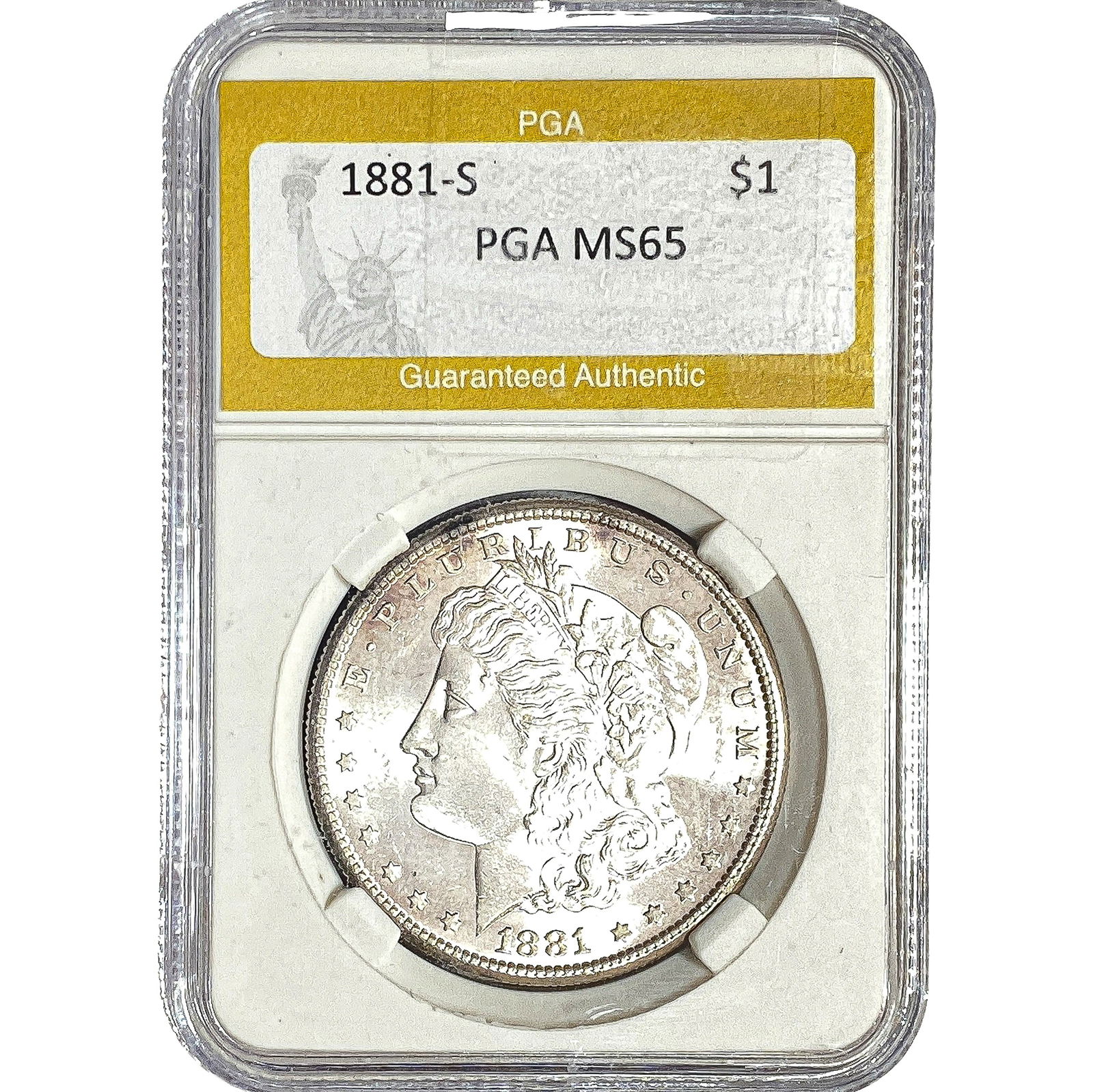 1881-S Morgan Silver Dollar PGA MS65: 1881-S Morgan Silver Dollar PGA MS65