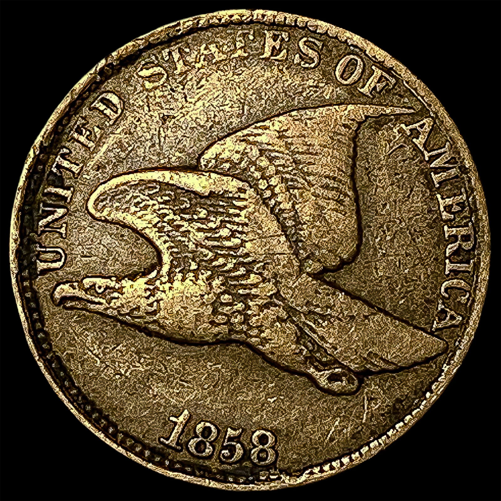 1858 Copper-Nickel Flying Eagle Cent LIGHTLY CIRCULATED: 1858 Copper-Nickel Flying Eagle Cent LIGHTLY CIRCULATED