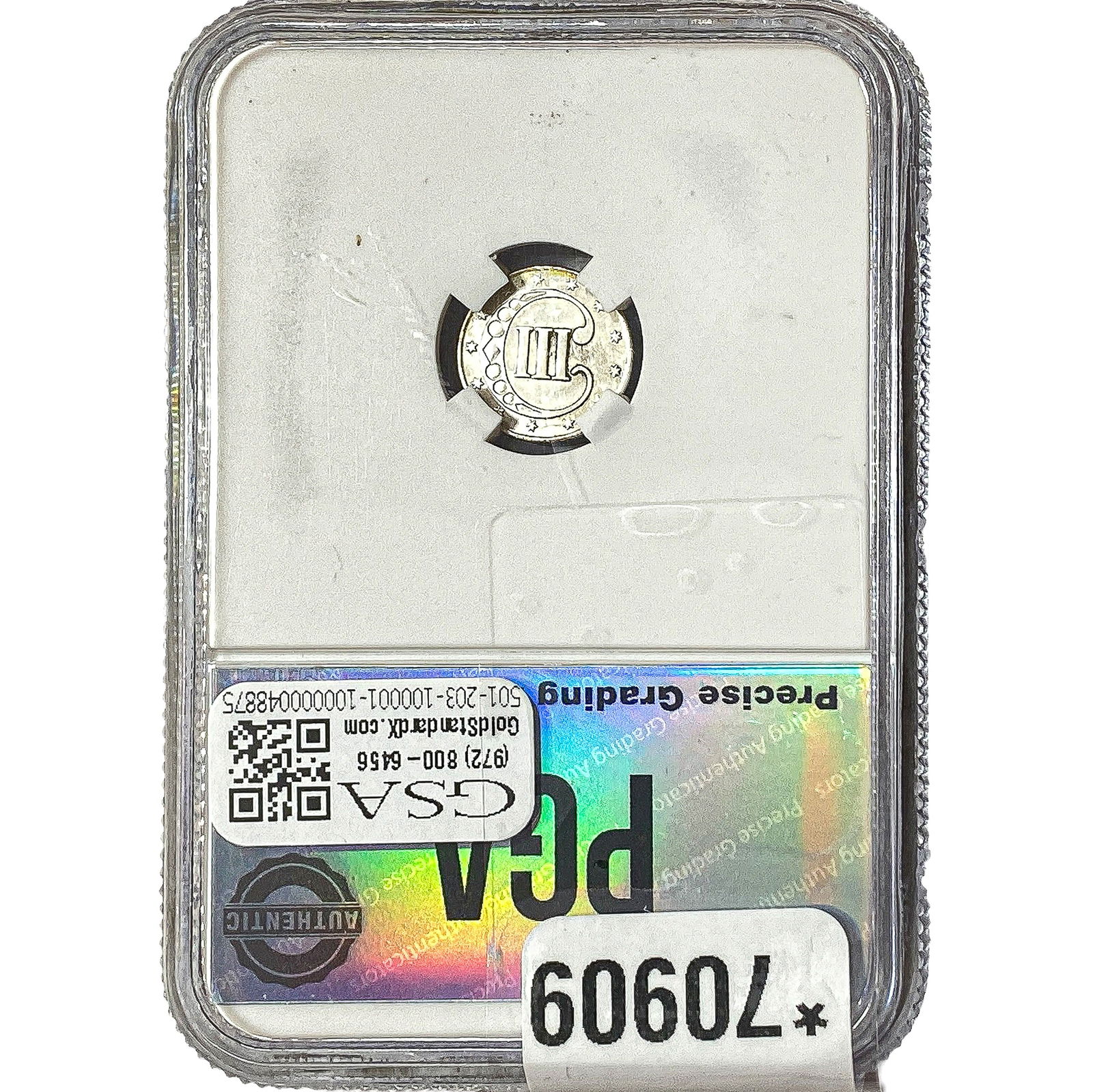 1852 Silver Three Cent PGA MS64 - 2