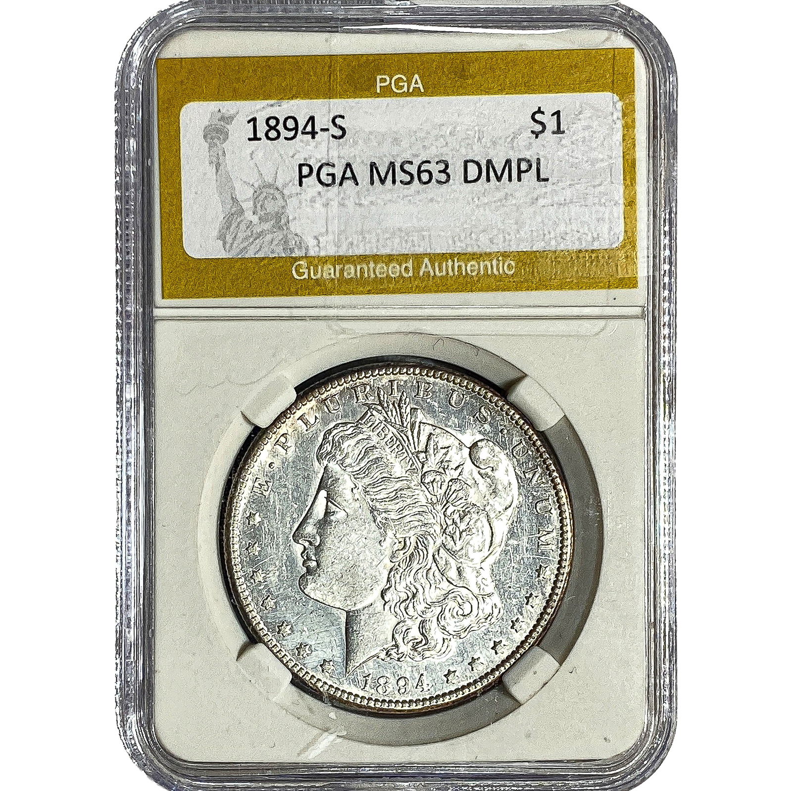 1894-S Morgan Silver Dollar PGA MS63 DMPL (1 of 2)