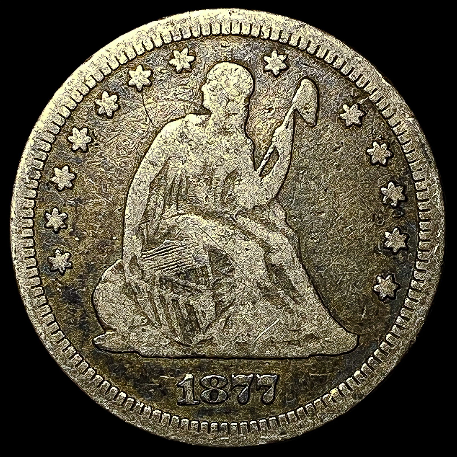 1877-S Silver Seated Liberty Quarter LIGHTLY CIRCULATED (1 of 2)