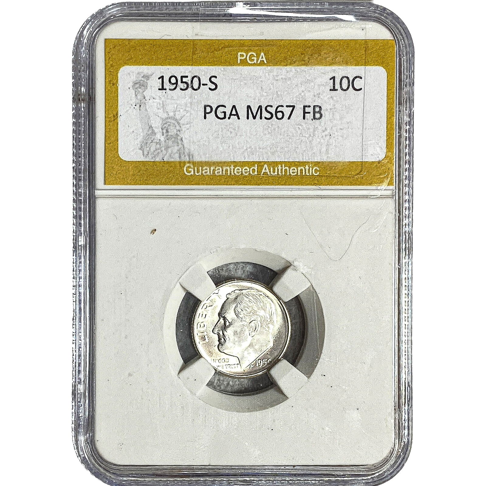 1950-S Roosevelt Dime PGA MS67 FB (1 of 2)