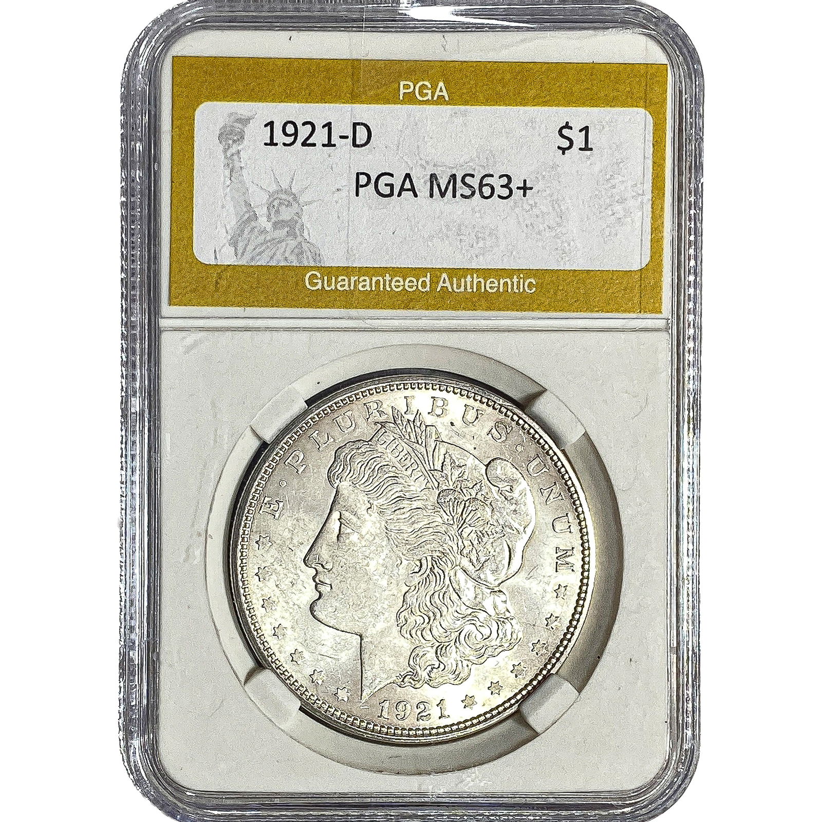 1921-D Morgan Silver Dollar PGA MS63+ (1 of 2)