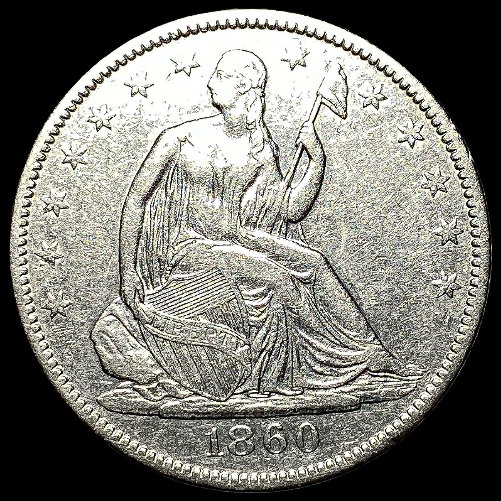 1860-O Silver Half Dollar CLOSELY UNCIRCULATED: 1860-O Silver Half Dollar CLOSELY UNCIRCULATED