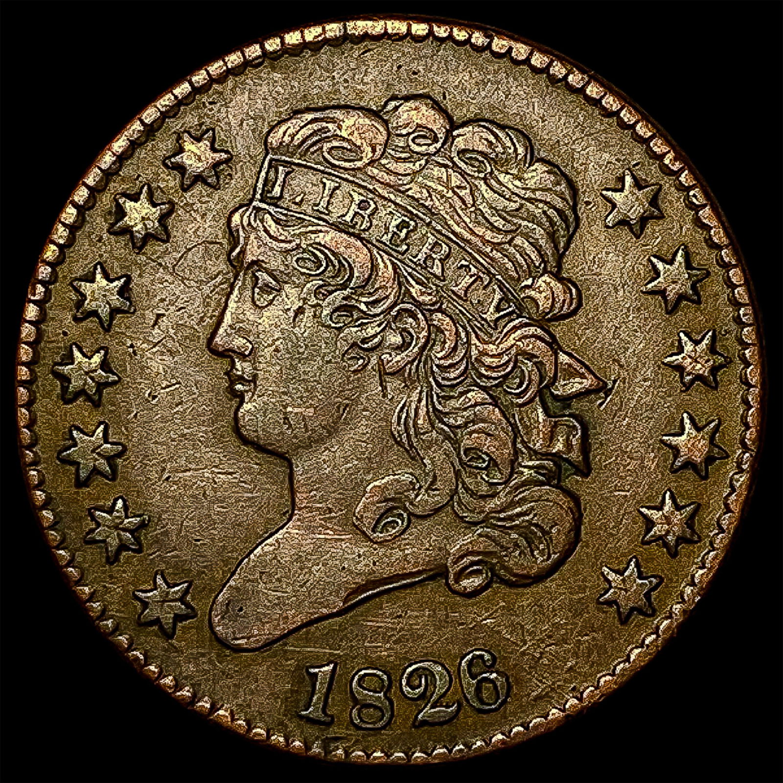 1826 Classic Head Half Cent NEARLY UNCIRCULATED (1 of 2)