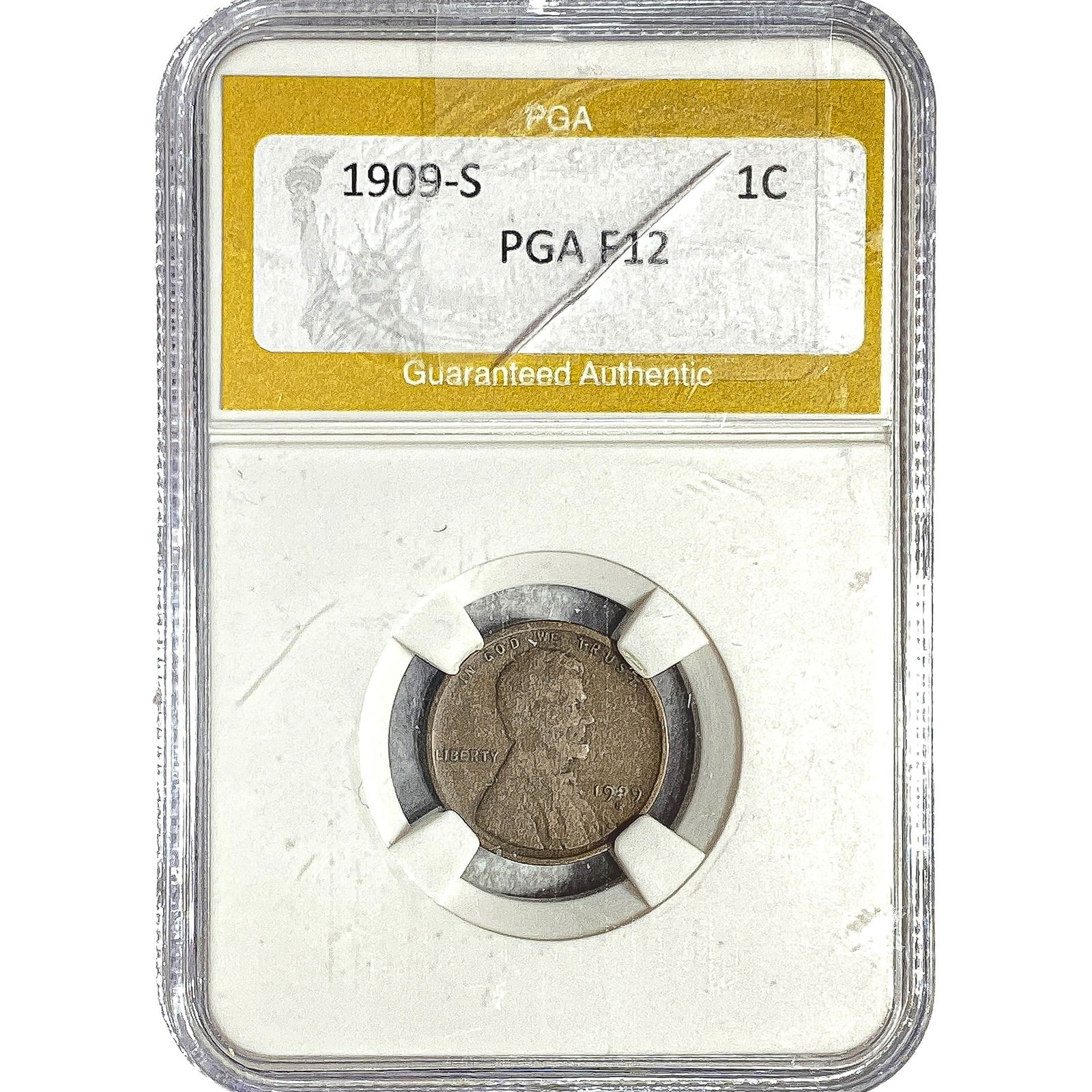 1909-S Wheat Cent PGA F12: 1909-S Wheat Cent PGA F12