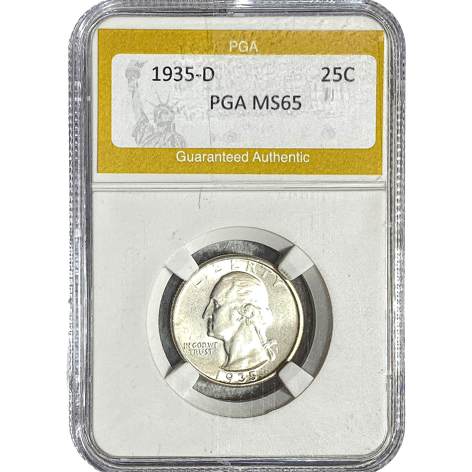1935-D Washington Silver Quarter PGA MS65: 1935-D Washington Silver Quarter PGA MS65
