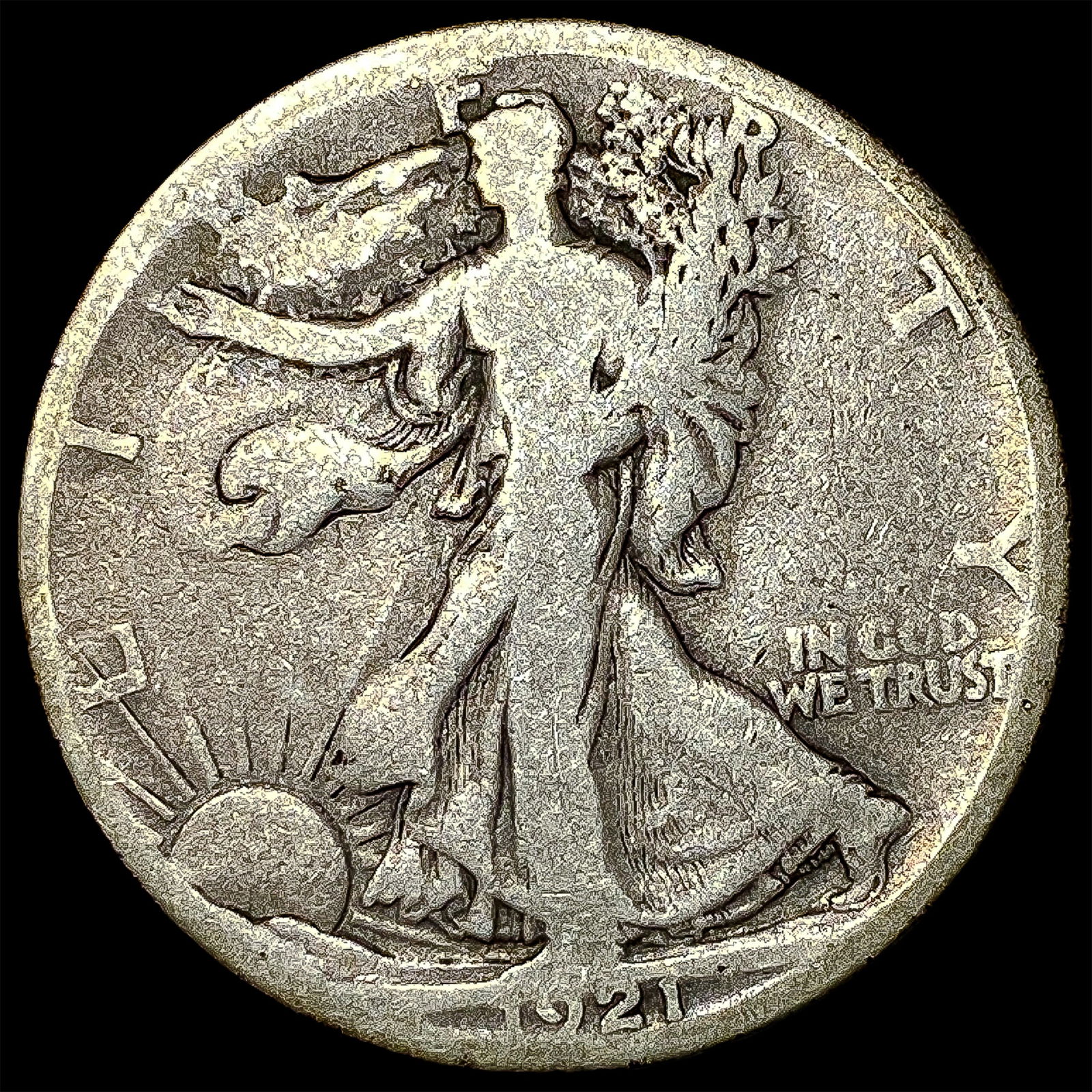 1921-S Silver Walking Liberty Half Dollar NICELY CIRCULATED: 1921-S Silver Walking Liberty Half Dollar NICELY CIRCULATED