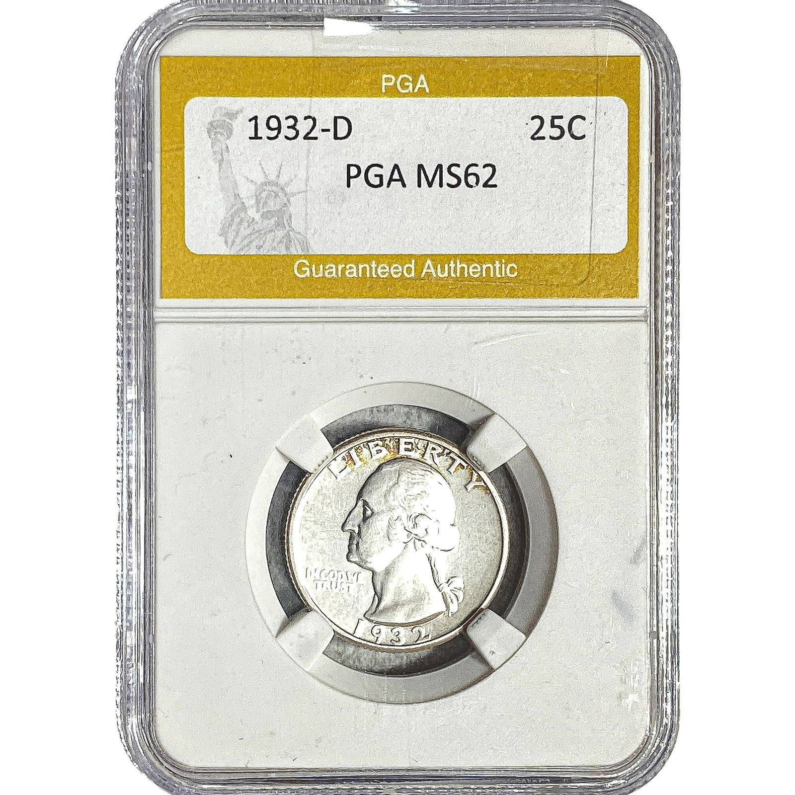 1932-D Washington Silver Quarter PGA MS62: 1932-D Washington Silver Quarter PGA MS62