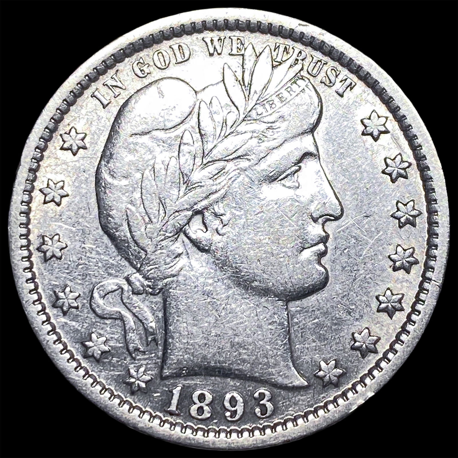 1893 Silver Barber Quarter CLOSELY UNCIRCULATED (1 of 2)